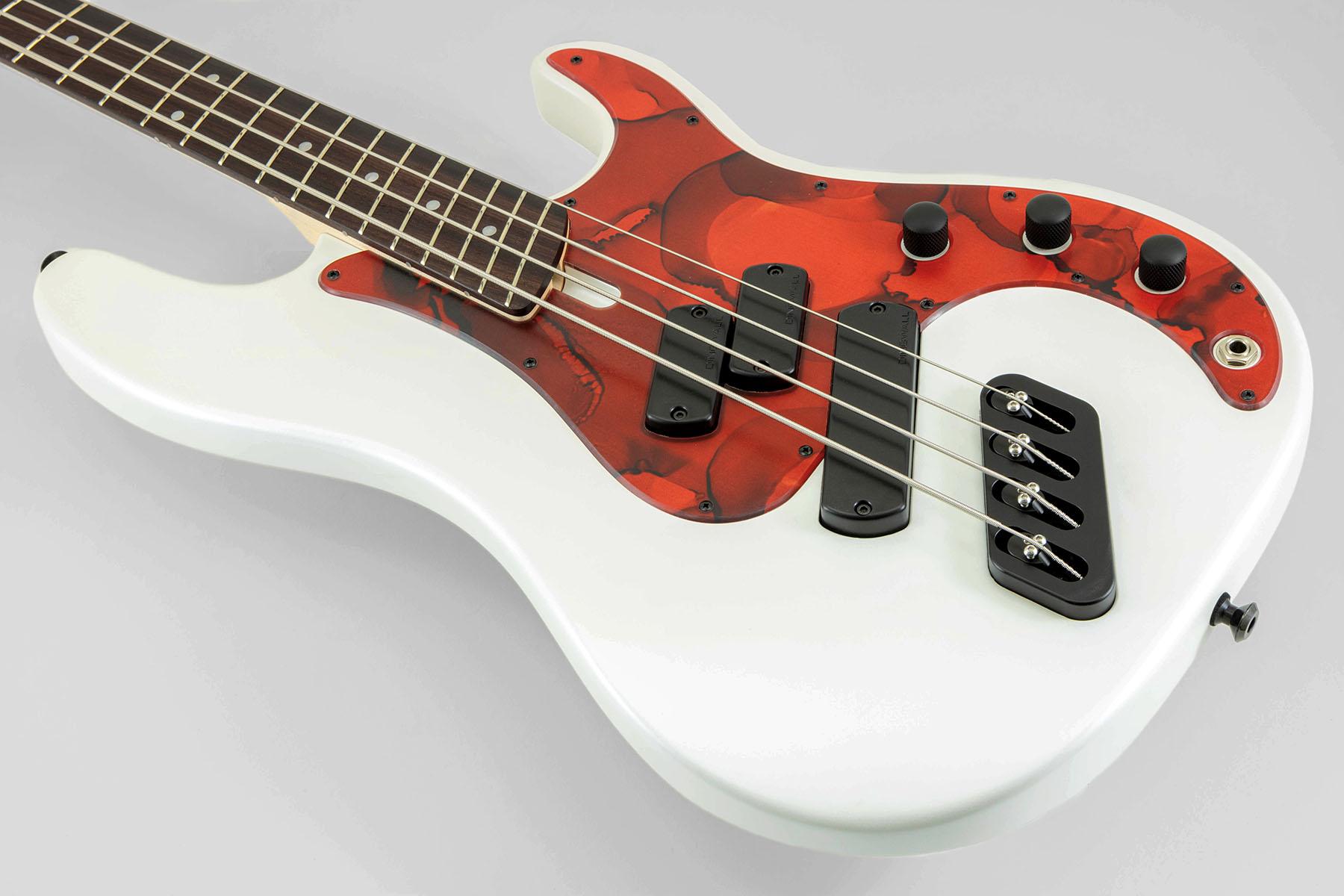 Dingwall SP-1 4-String Bass Guitar in Ducatti White, Rosewood Fretboard - SP1 Matte Ducati Pearl White w-Pablo PG 4-String (Shot 2-3).jpg