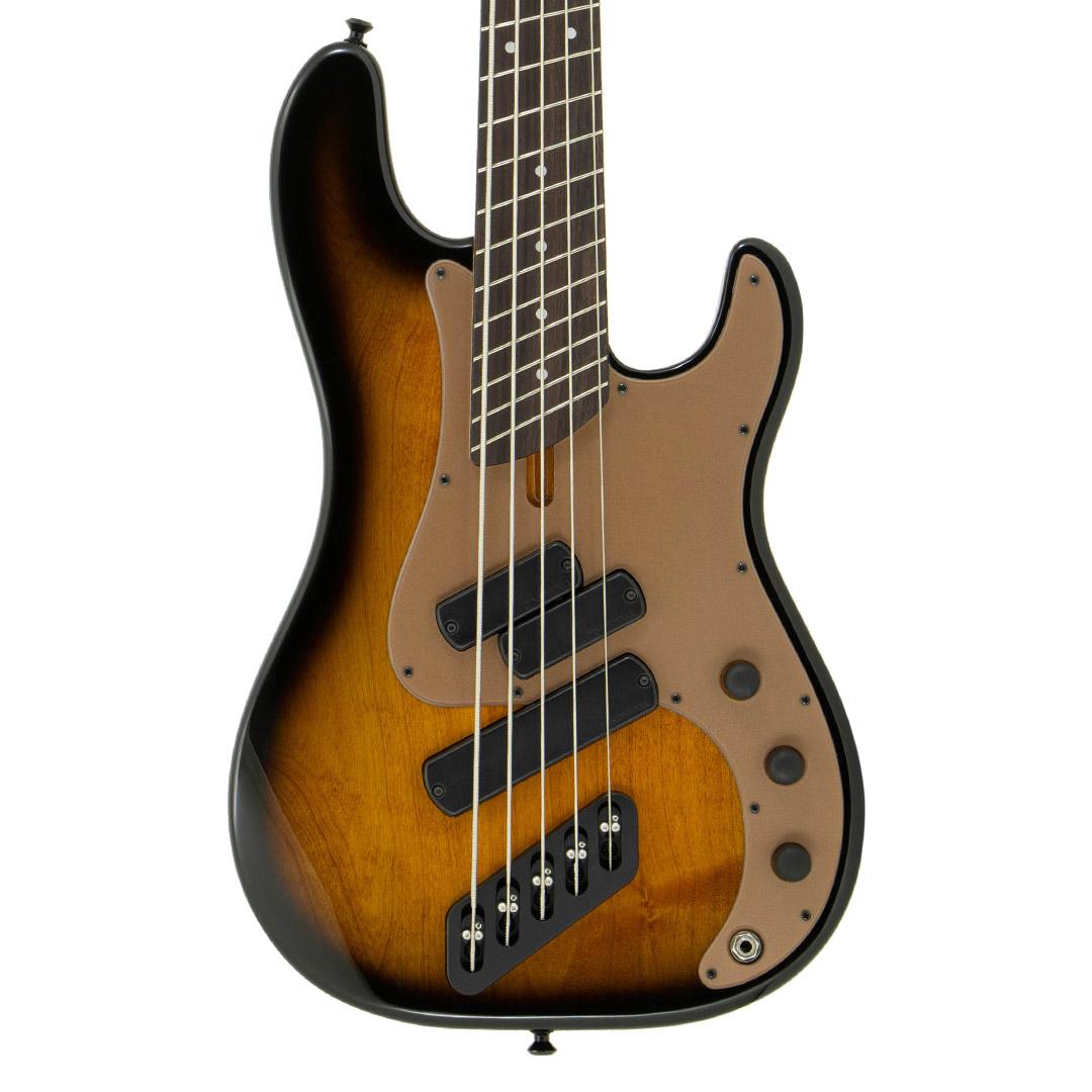 Dingwall SP-1 5 String Bass Guitar in Vintage Burst, Pau Ferro Fretboard - SP1-Gloss-Vintageburst-w-Matte-Cocoa-Gold-PG-5-String-thumb.jpg