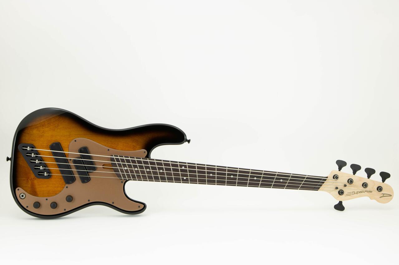 Dingwall SP-1 5-String Bass Guitar in Vintage Burst, Rosewood Fretboard - SP1 Gloss Vintageburst w-Matte Cocoa Gold PG 5-String (Shot 1-3).jpg