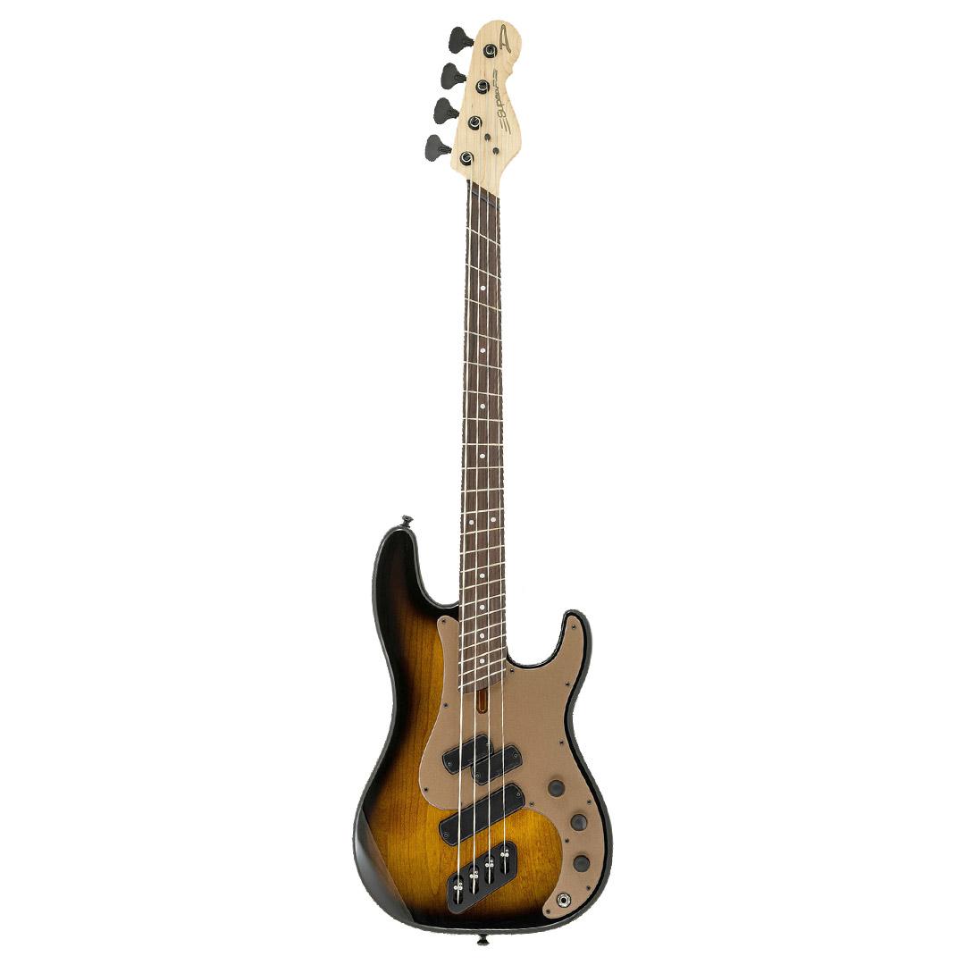 Dingwall SP-1 4-String Bass Guitar in Vintage Burst, Rosewood Fretboard - SP1-Gloss-Vintageburst-w-Matte-Cocoa-Gold-PG-4-String-(Shot-1-3).jpg