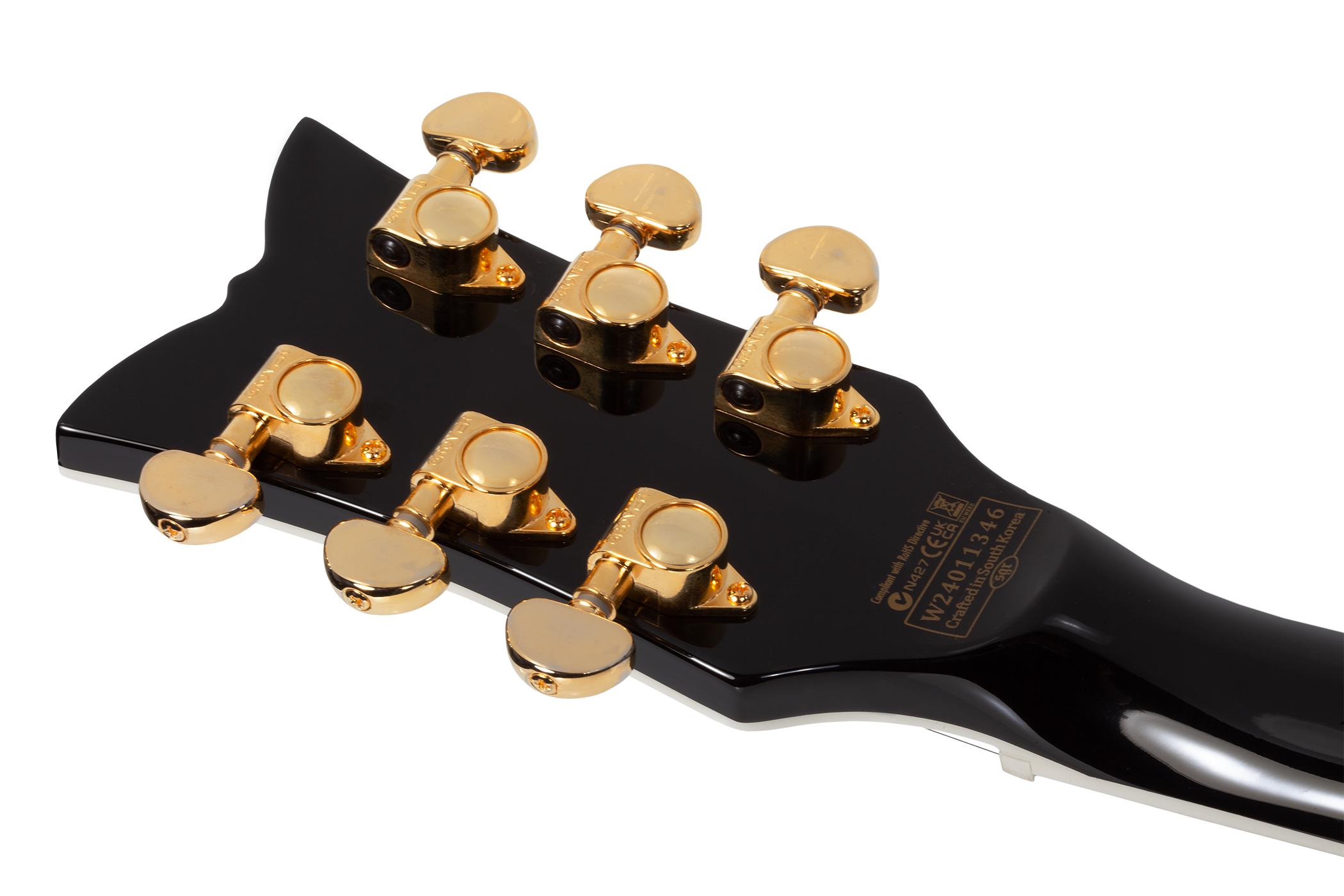 Schecter Zacky Vengeance ZV-H6LLYW66D Electric Guitar in Black - ZV H6LLYW66D Sustainiac RH HEADSTOCK BACK copy.jpg