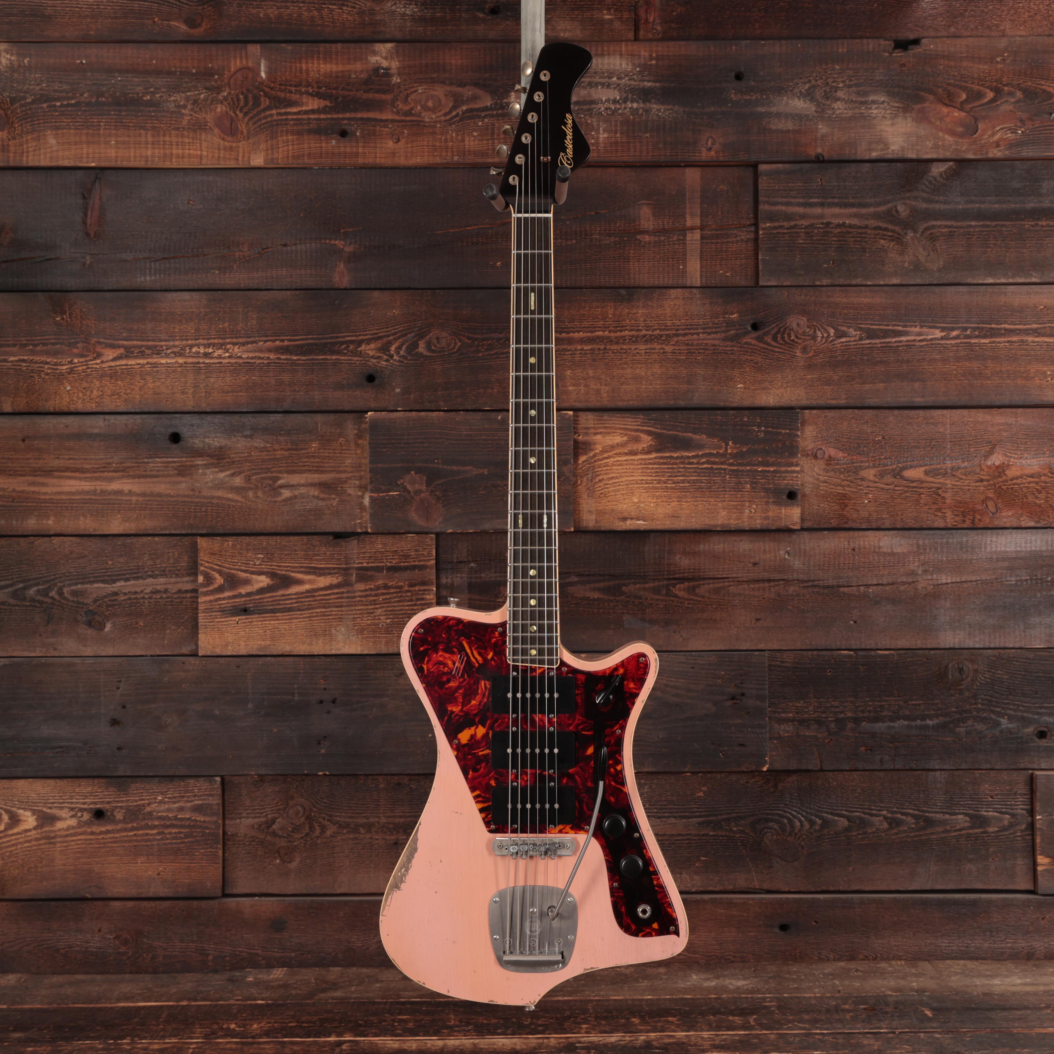 Castedosa Halcon Baritone Electric Guitar in Dirty Shell Pink - 353 (4).jpg