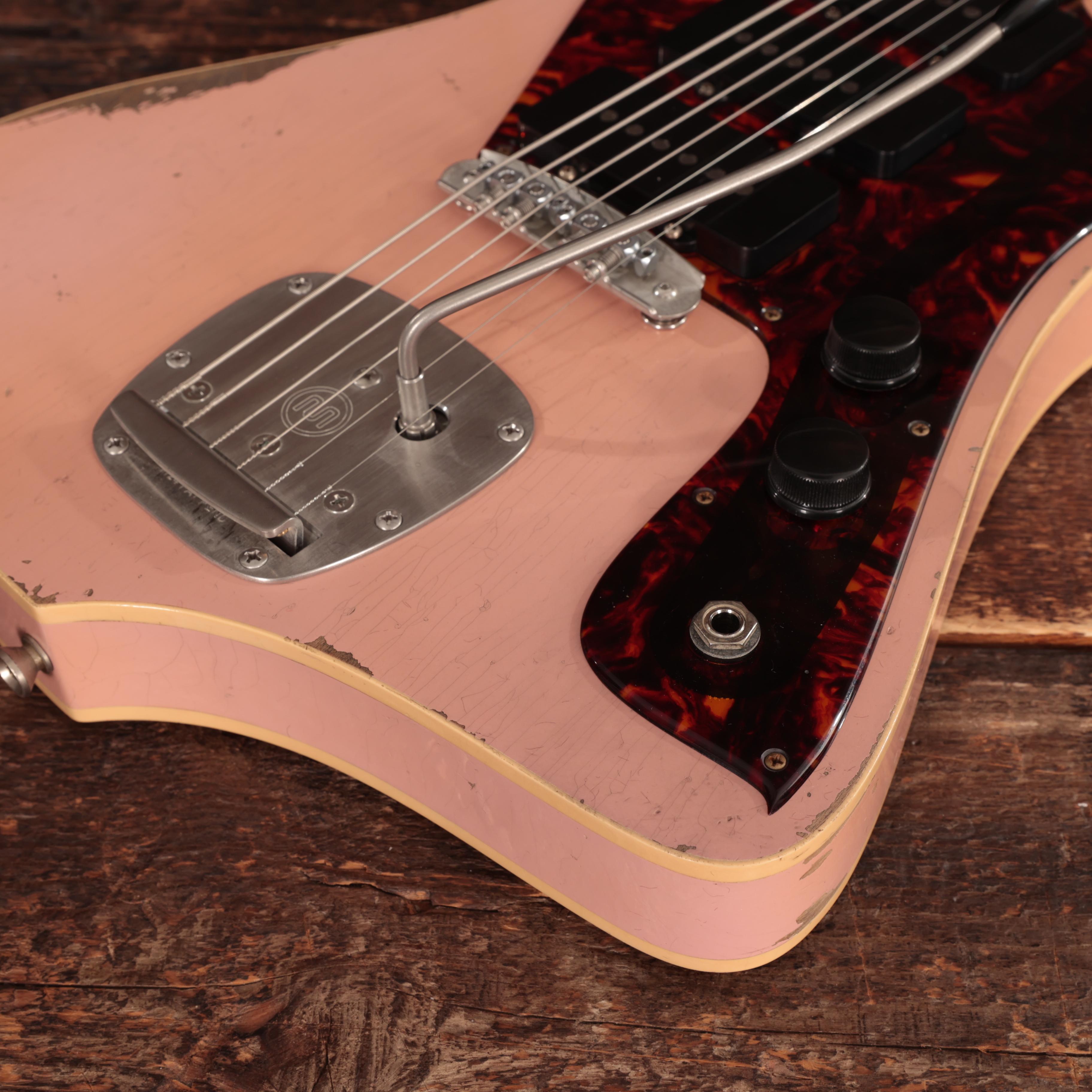 Castedosa Halcon Baritone Electric Guitar in Dirty Shell Pink - 353 (10).jpg