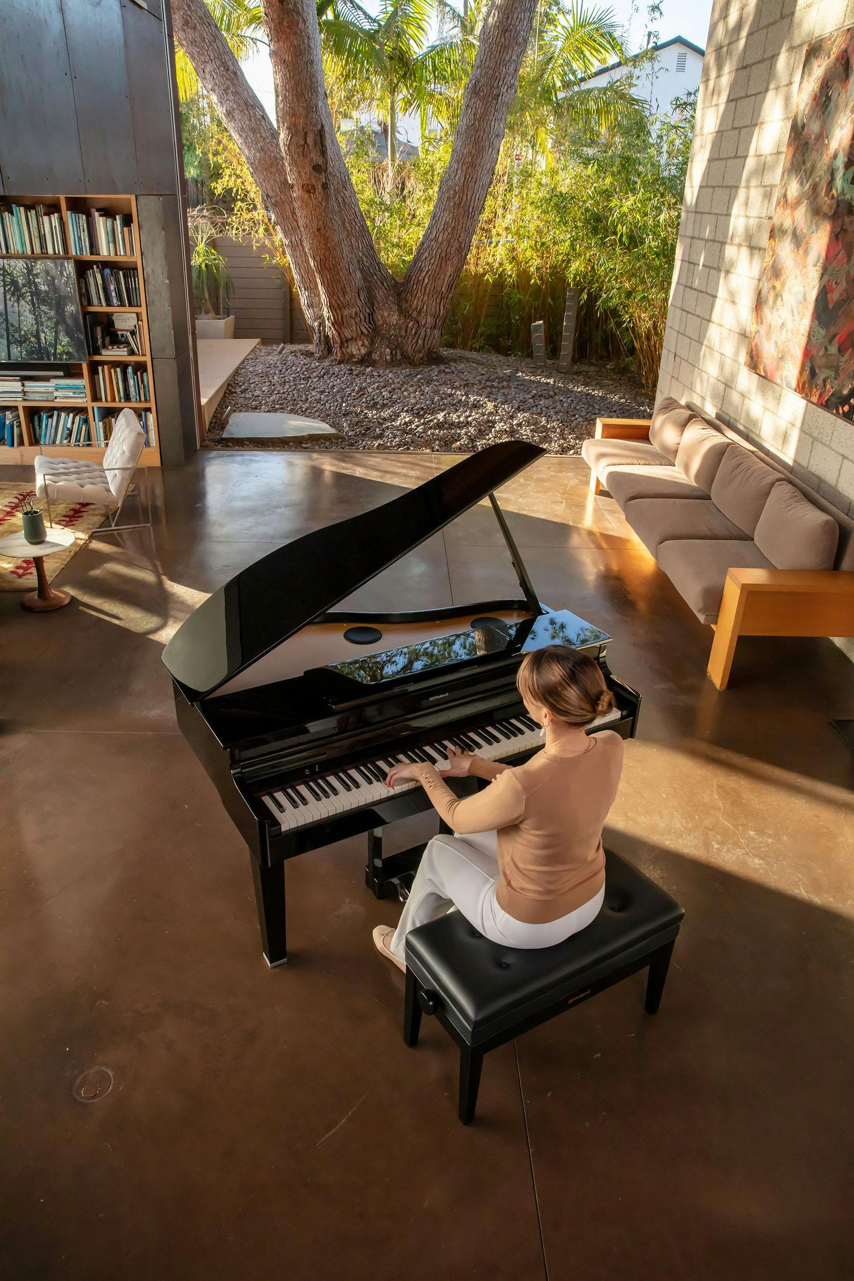 Roland GP6 Digital Mini-Grand Piano in Polished Ebony - GP-6-PE-GP6-Black_Lifestyle-2.jpg