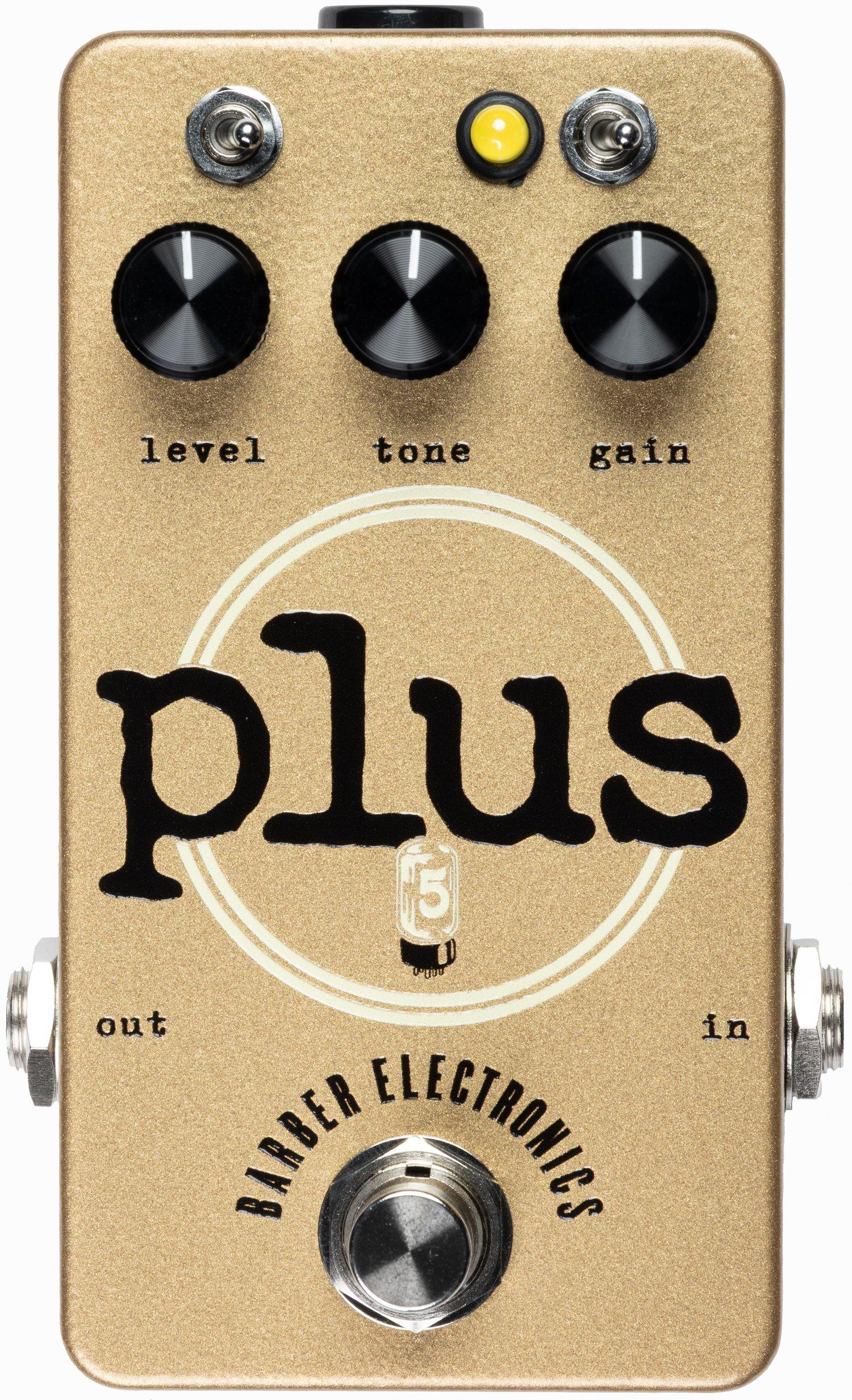 Barber Electronics Five Watt World PLUS Boost Overdrive Pedal in Gold - Plus_Gold+copy.jpg