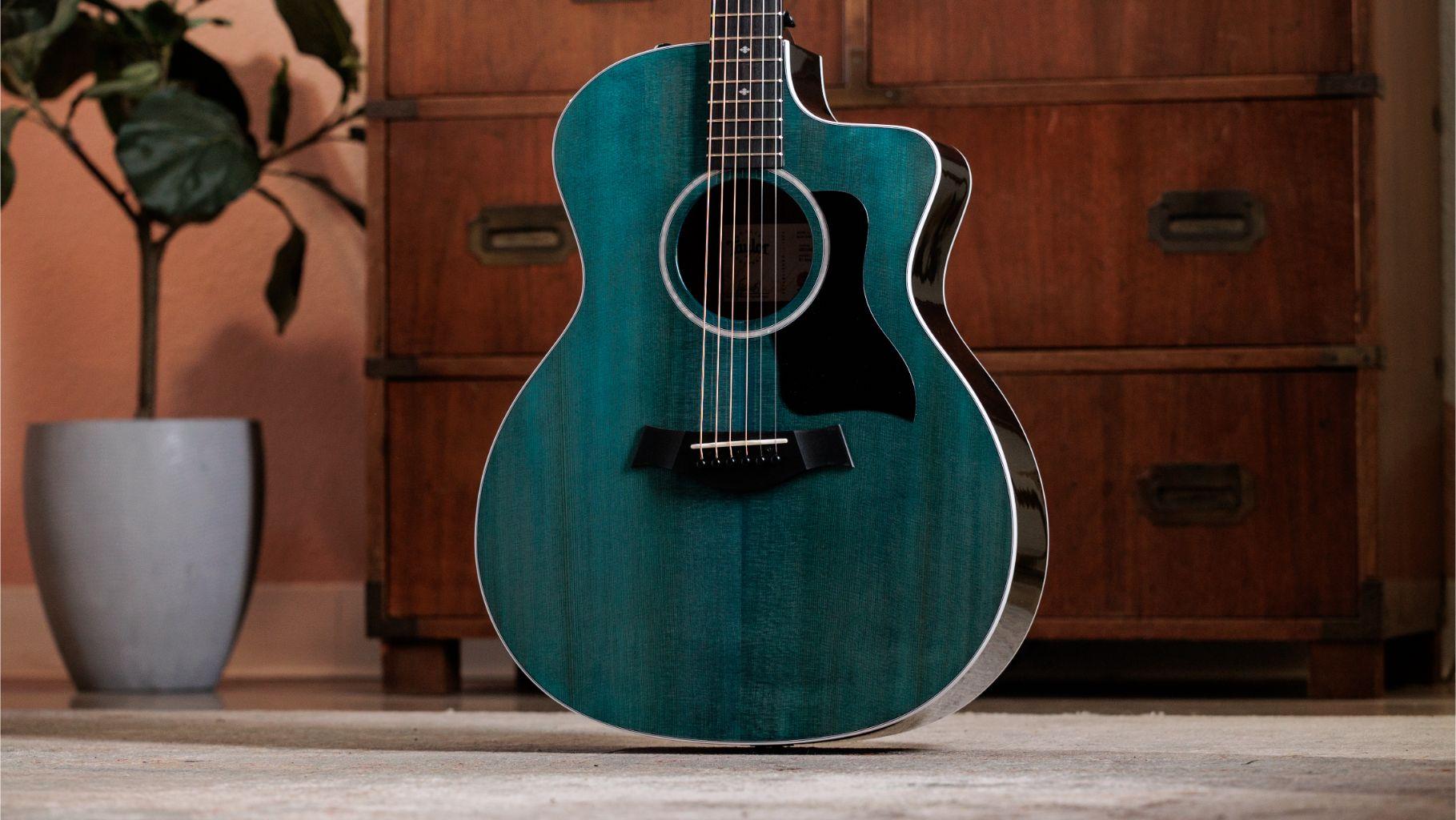Taylor 214ce Special Edition Electro Acoustic Guitar In Trans Blue - 214CE-BLUE (7).jpg