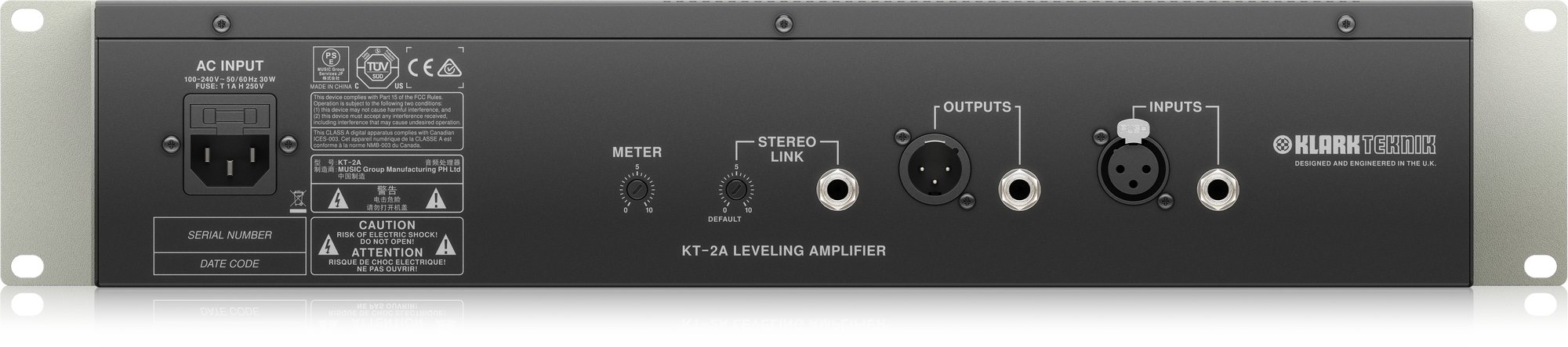 Klark Teknik 2A-KT Classic Leveling Amplifier - 433913-KT-2A_P0CEA_Rear_XL.jpg