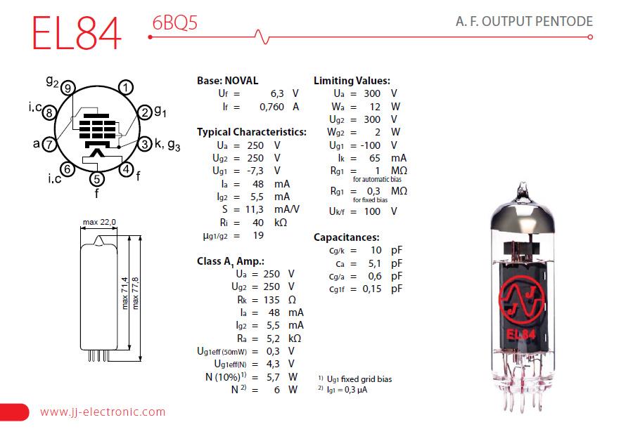 JJ Electronic EL84 - 6BQ5 Power Tube - Pair - JJTEL84M2 2.jpg