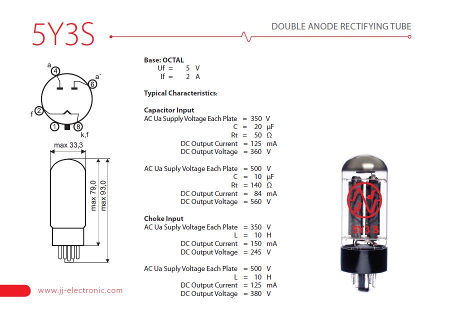 JJ Electronic 5Y3S Rectifier Tube - JJ5Y3S 2.jpg