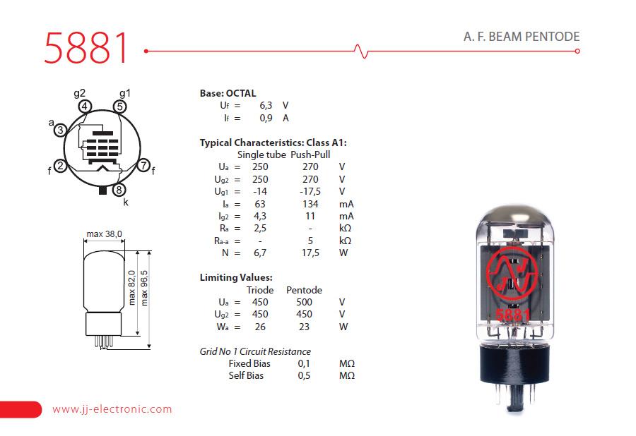 JJ Electronic 5881 Power Tube - Pair - JJ5881M2 2.jpg