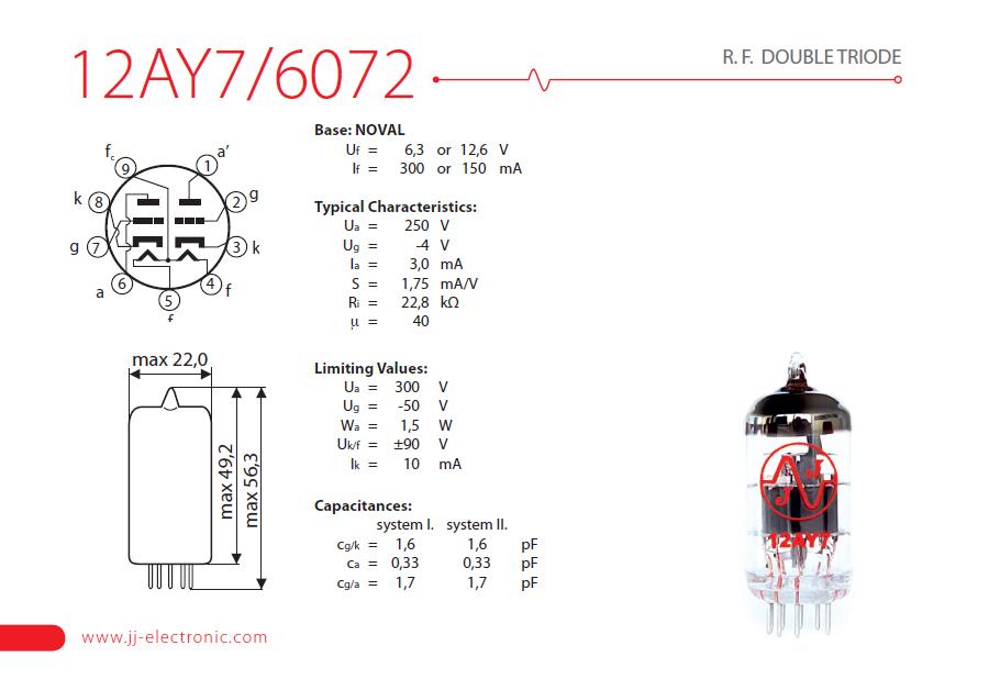 JJ Electronic 12AY7 Preamp Tube - JJ12AY7 2.jpg