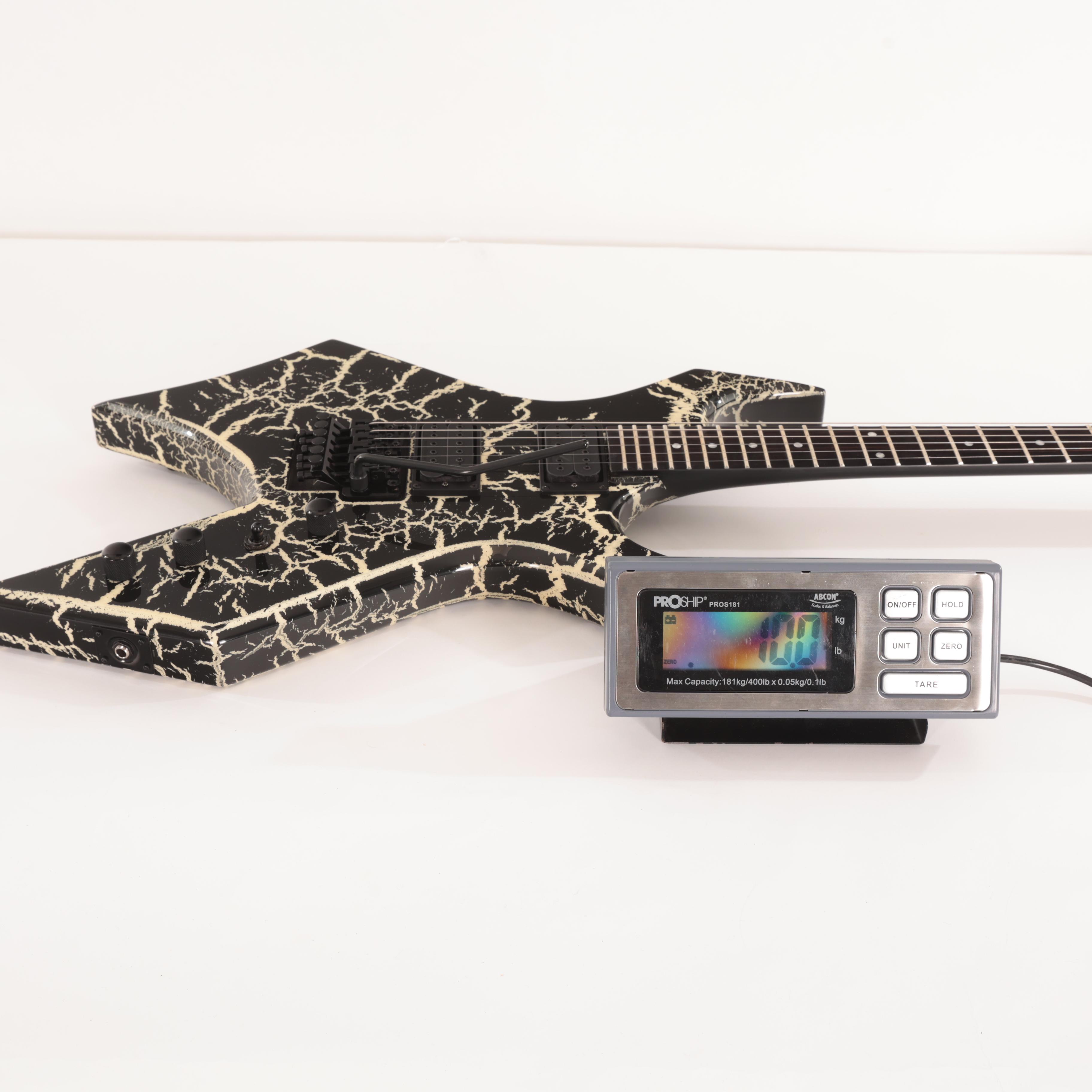 BC Rich Warlock Legacy Floyd Rose Guitar in Black Crackle - WARLEGACYNFGBC (5).jpg