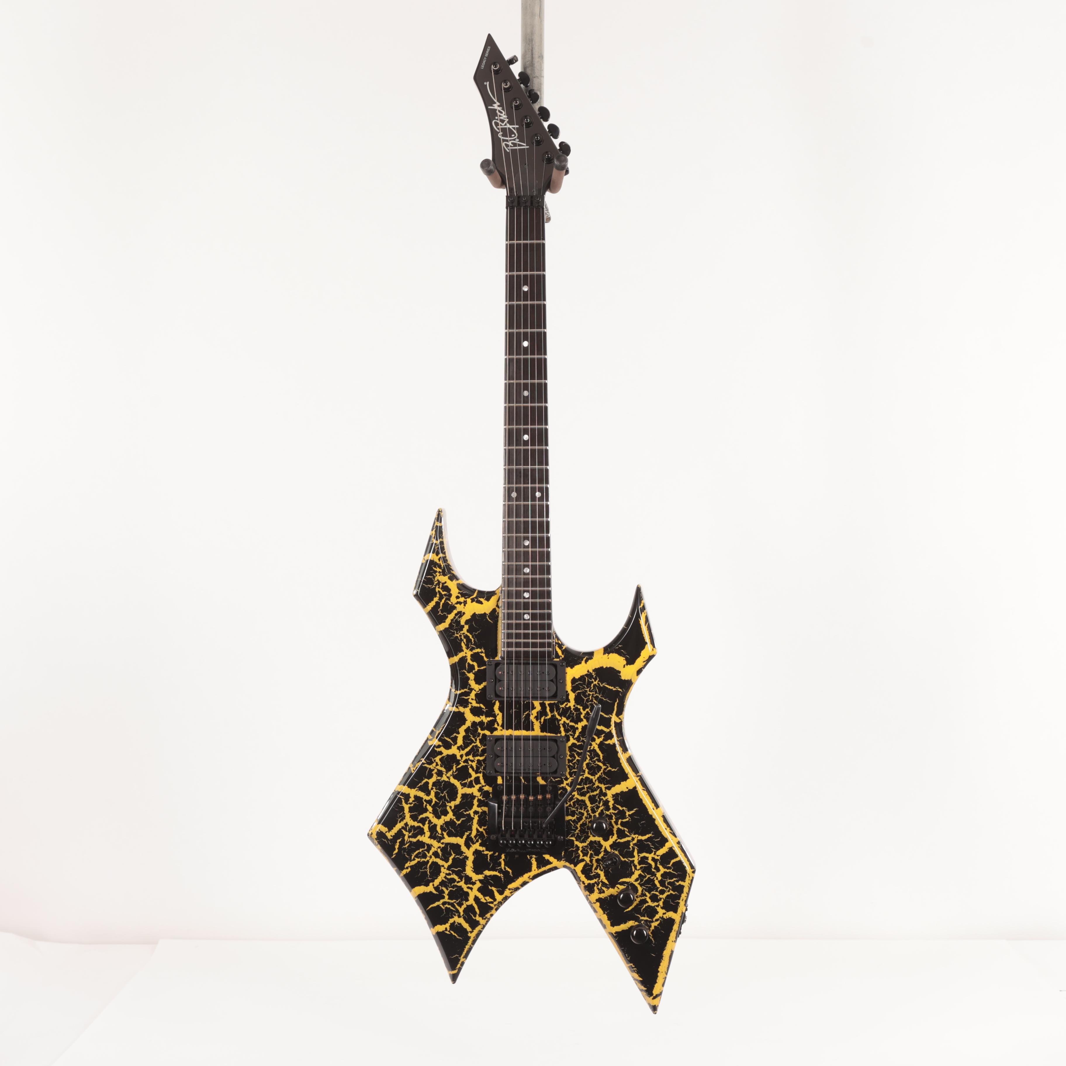 BC Rich Warlock Legacy with Kahler Trem Electric Guitar in Yellow Crackle - WARLEGACYNKYC (3).jpg