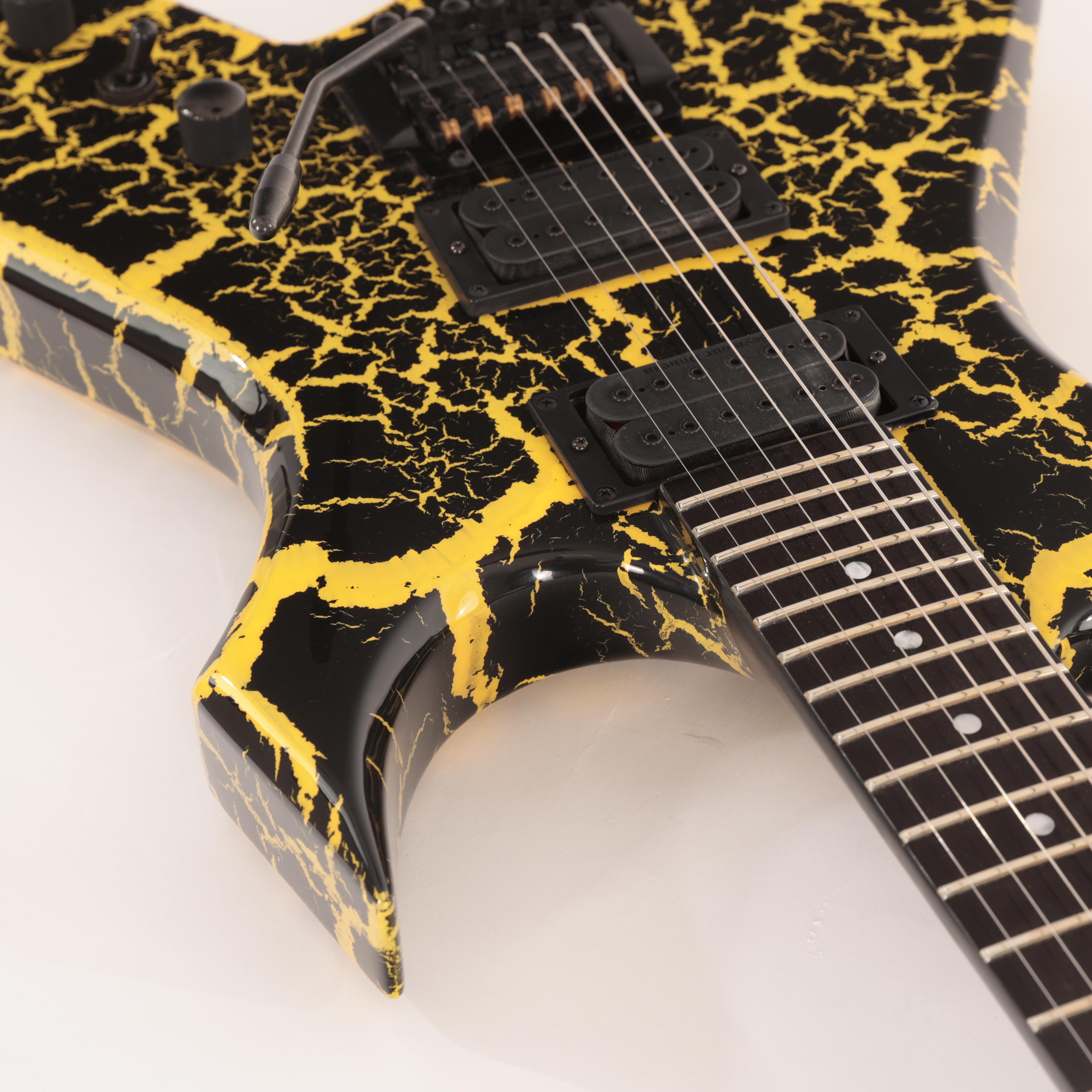 BC Rich Warlock Legacy with Kahler Trem Electric Guitar in Yellow Crackle - WARLEGACYNKYC (10).jpg