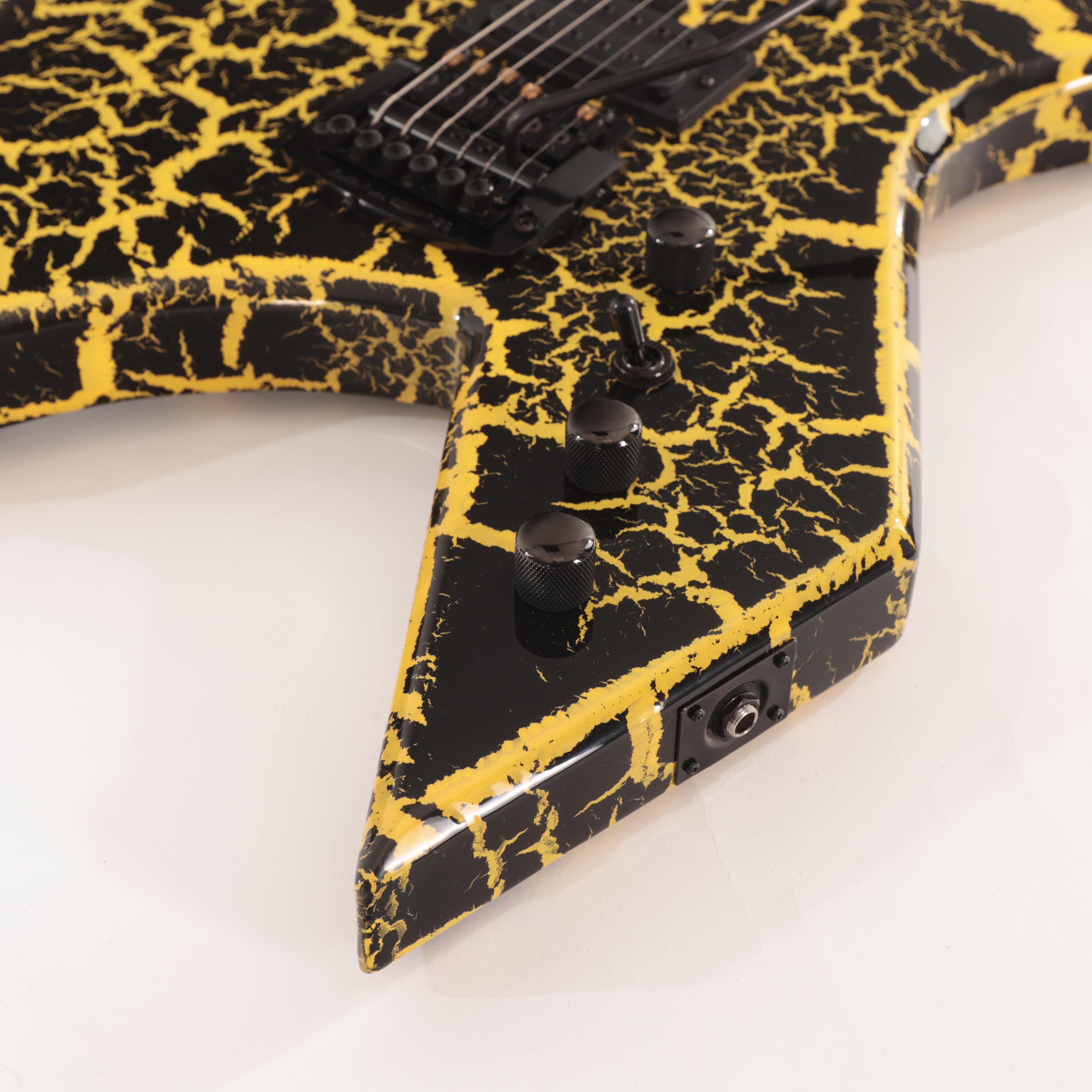 BC Rich Warlock Legacy with Kahler Trem Electric Guitar in Yellow Crackle - WARLEGACYNKYC (8).jpg