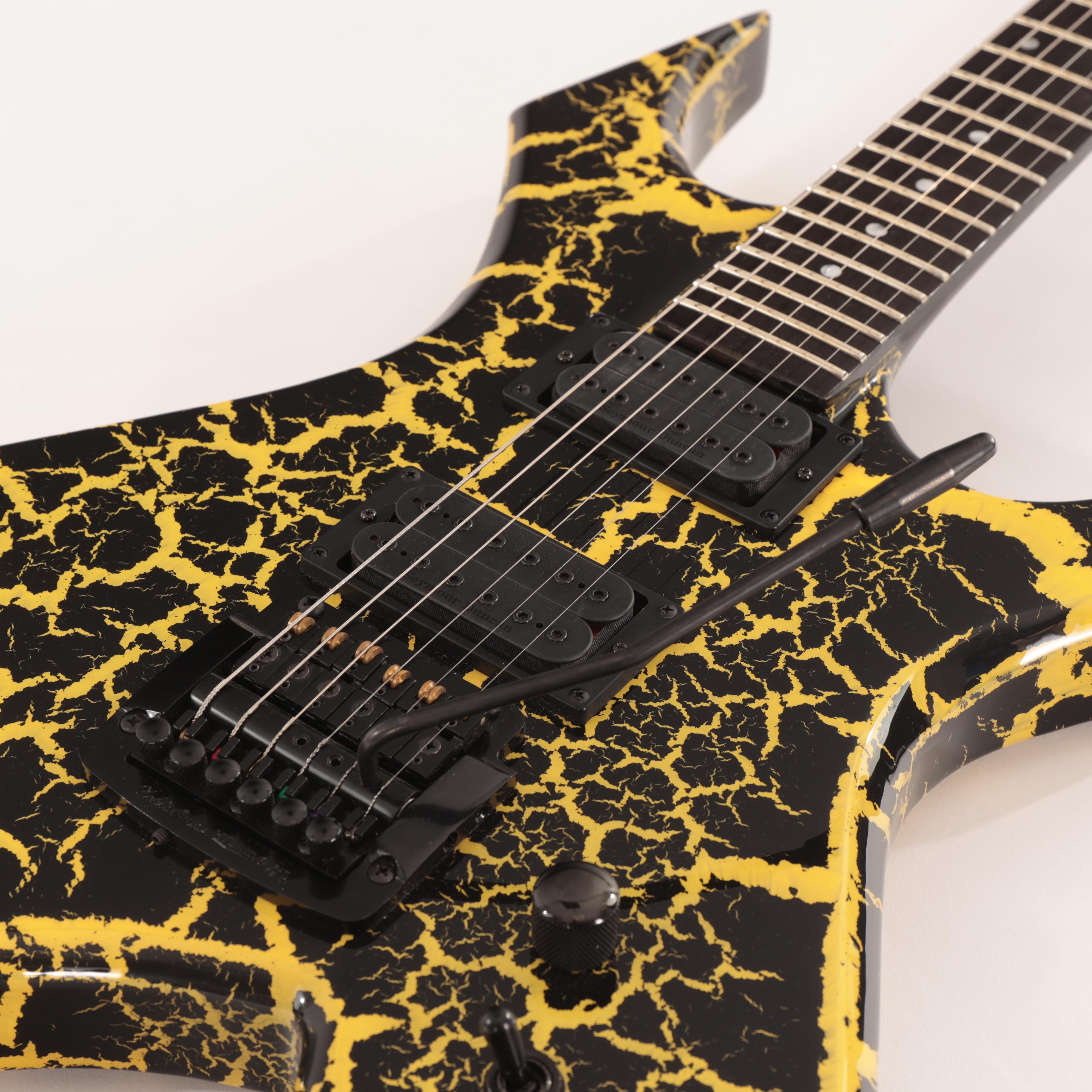 BC Rich Warlock Legacy with Kahler Trem Electric Guitar in Yellow Crackle - WARLEGACYNKYC (7).jpg