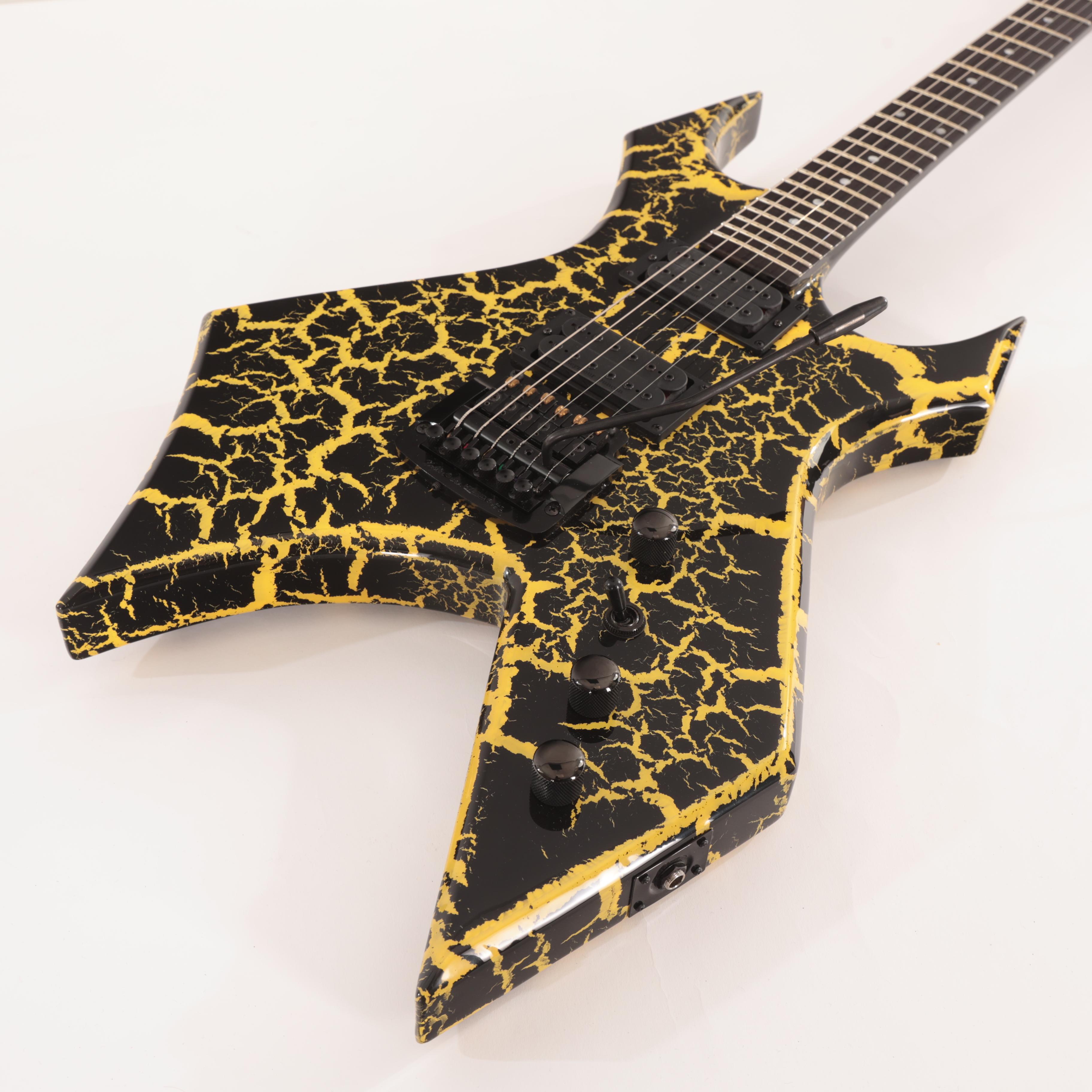 BC Rich Warlock Legacy with Kahler Trem Electric Guitar in Yellow Crackle - WARLEGACYNKYC (6).jpg