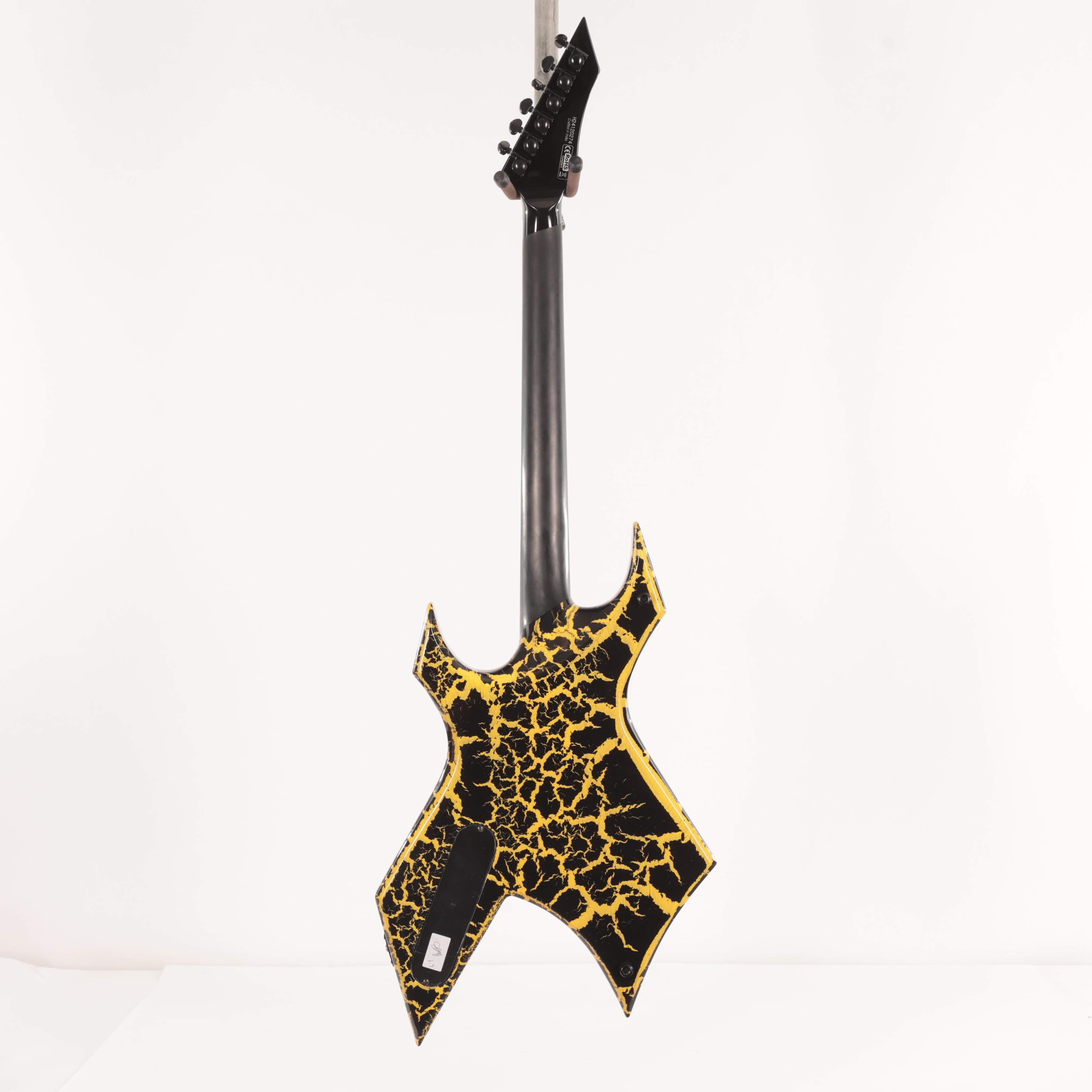 BC Rich Warlock Legacy with Kahler Trem Electric Guitar in Yellow Crackle - WARLEGACYNKYC (4).jpg