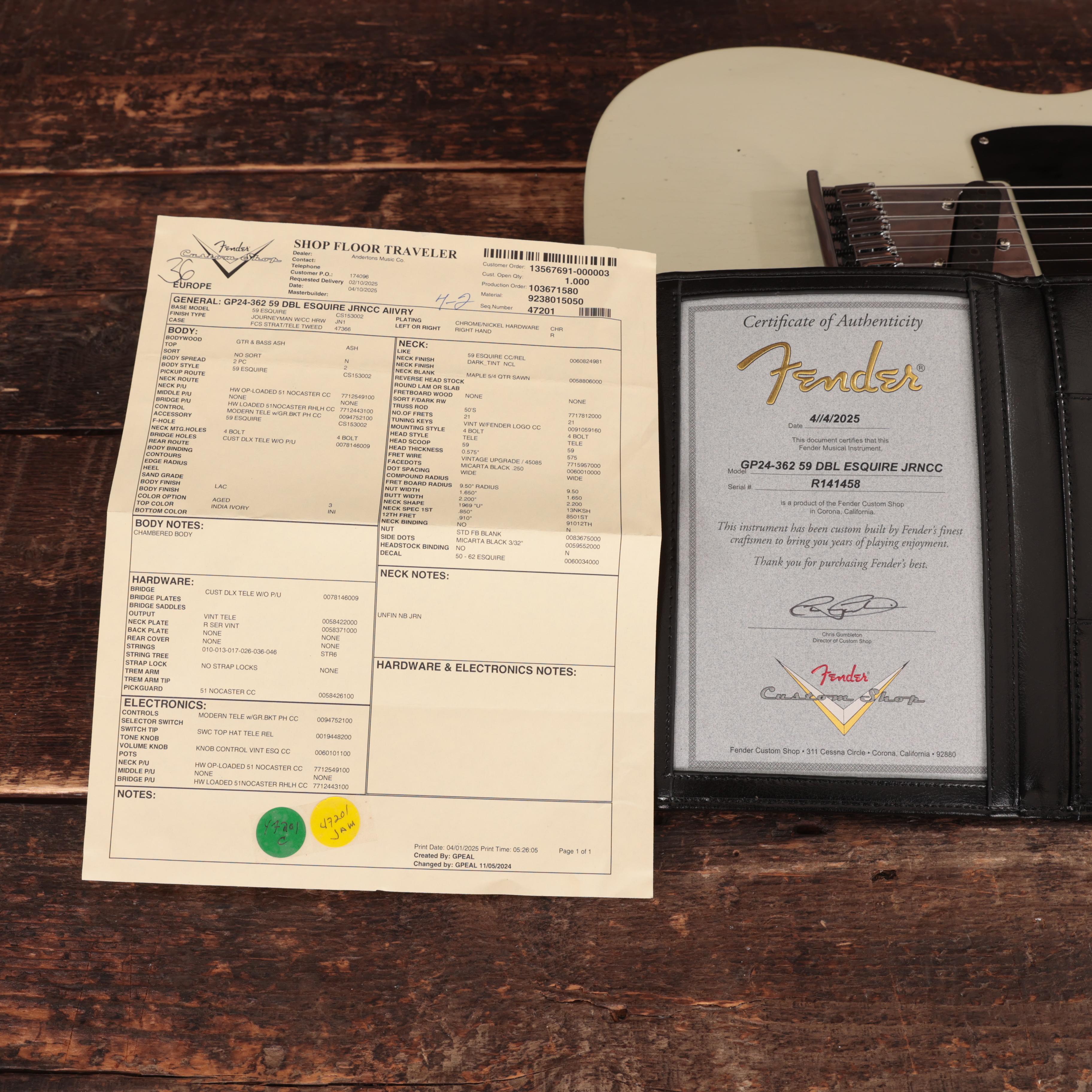 Fender Custom Shop '59 Double Esquire Journeyman Closet Classic in Aged India Ivory - 9238015050 (9).JPG