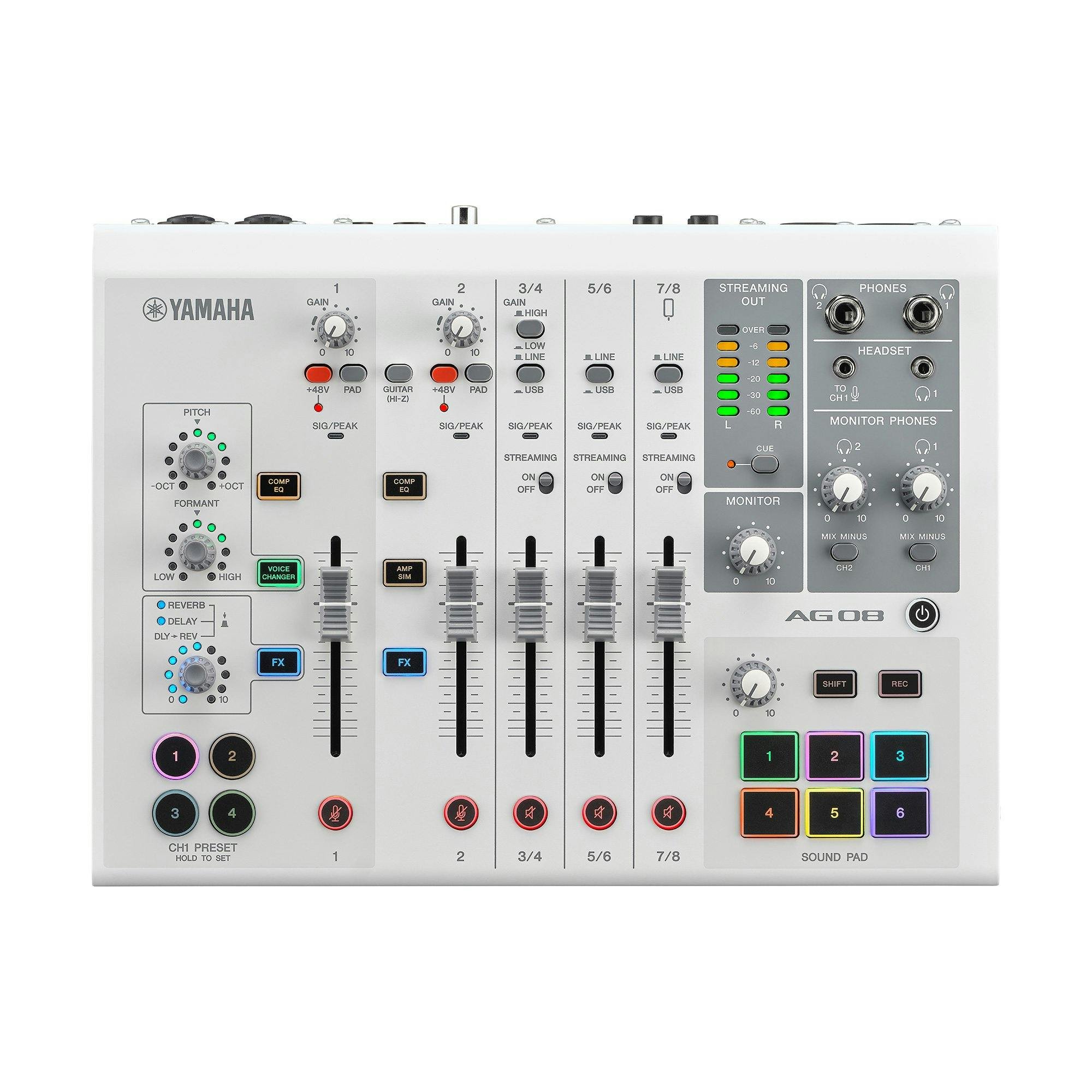 Yamaha AG08 8-Channel Mixer in White - CAG08WHUK-AG08-white-front_9681d34bc47a37e456a912b674b5f3d3.jpg