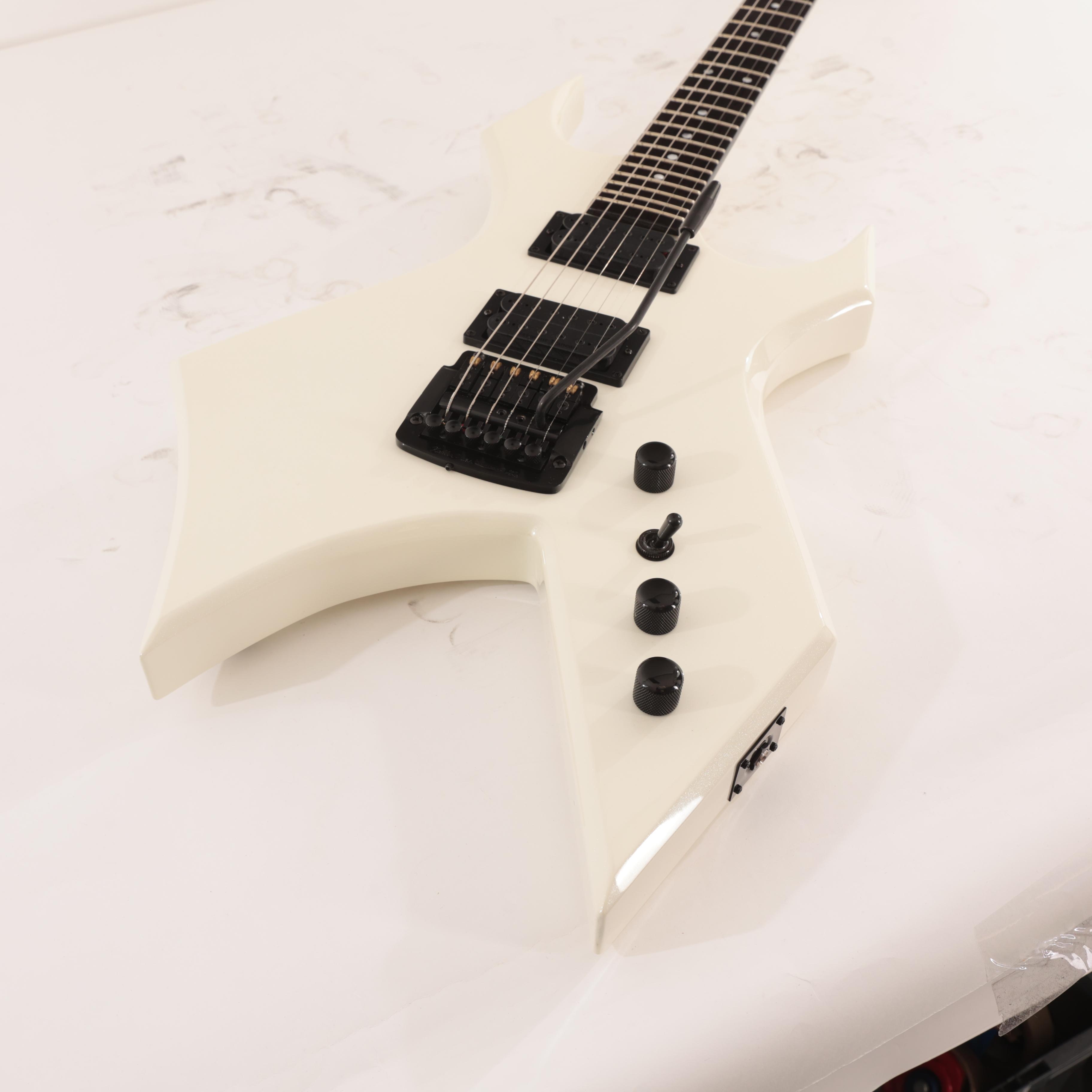 BC Rich Warlock Legacy with Kahler Trem Electric Guitar in Glitter Rock White  - WARLEGACYNKGR (6).jpg