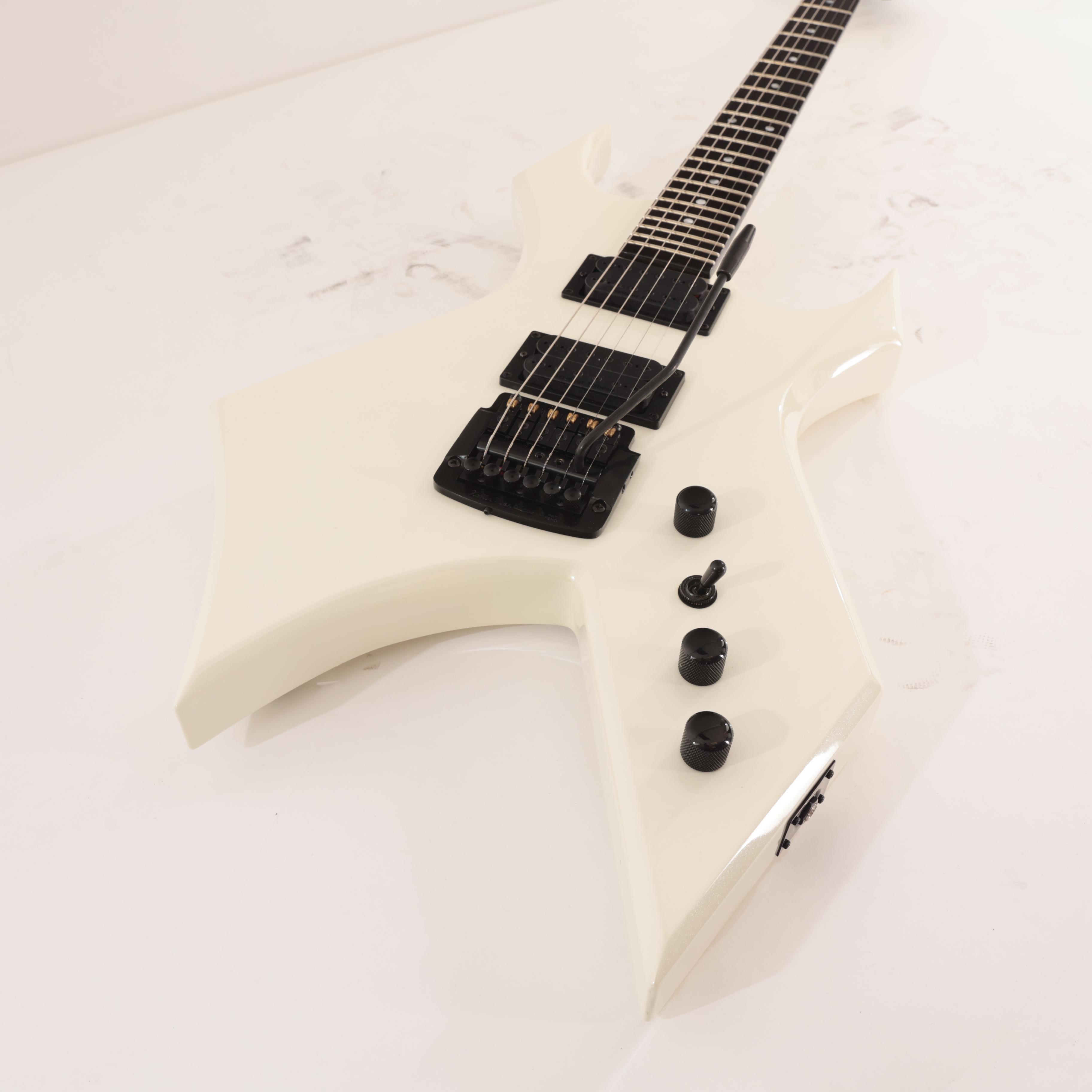 BC Rich Warlock Legacy with Kahler Trem Electric Guitar in Glitter Rock White  - WARLEGACYNKGR (7).jpg