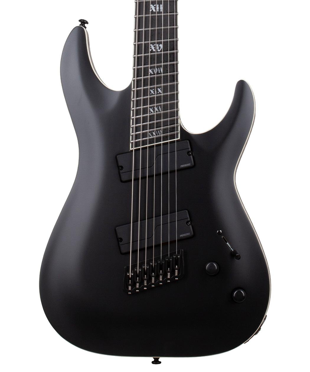 Schecter C-7 SLS Elite Multi-Scale Evil Twin Electric Guitar in Satin Black - C-7 MULTISCALE SLS ELITE 1336 FLAT copy-hero.jpg