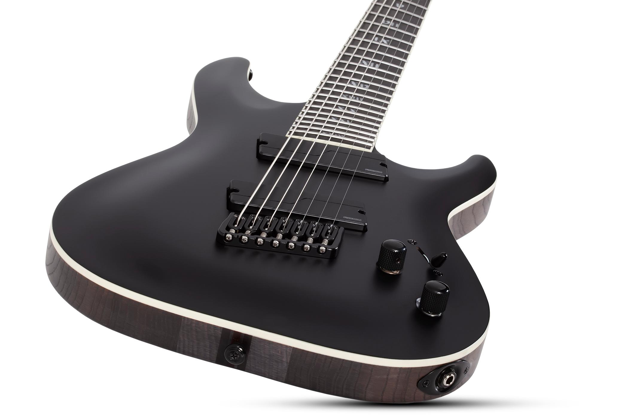 Schecter C-7 SLS Elite Multi-Scale Evil Twin Electric Guitar in Satin Black - C-7 MULTISCALE SLS ELITE EVIL TWIN 1336 BODY LAYING.jpg