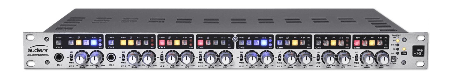 Audient ASP880 - 8 Channel Variable Input Impedance Mic Preamp