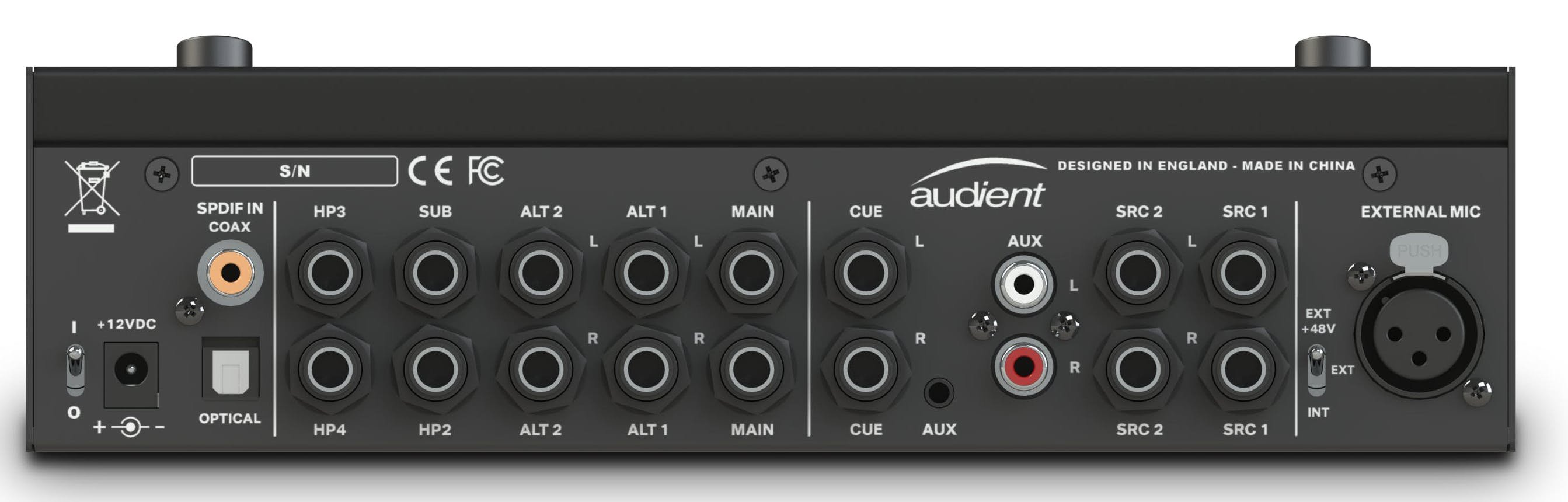Audient NERO Monitor Controller & Headphone Amp w/ Talkback - 333552-333524-NERO Rear.jpg