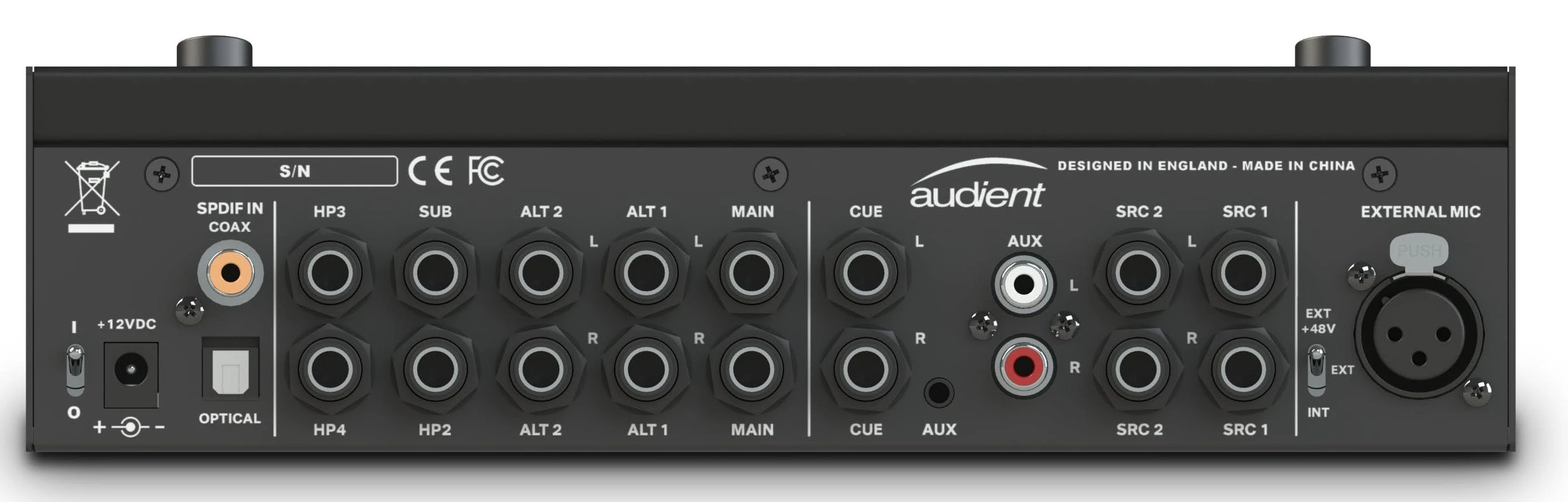 Audient NERO Monitor Controller & Headphone Amp with Talkback - 333552-333524-NERO Rear.jpg