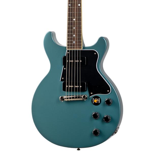 Epiphone 1960 Les Paul Special Double Cut Reissue in Pelham Blue - ECLSROPENH1_front cropped.jpg