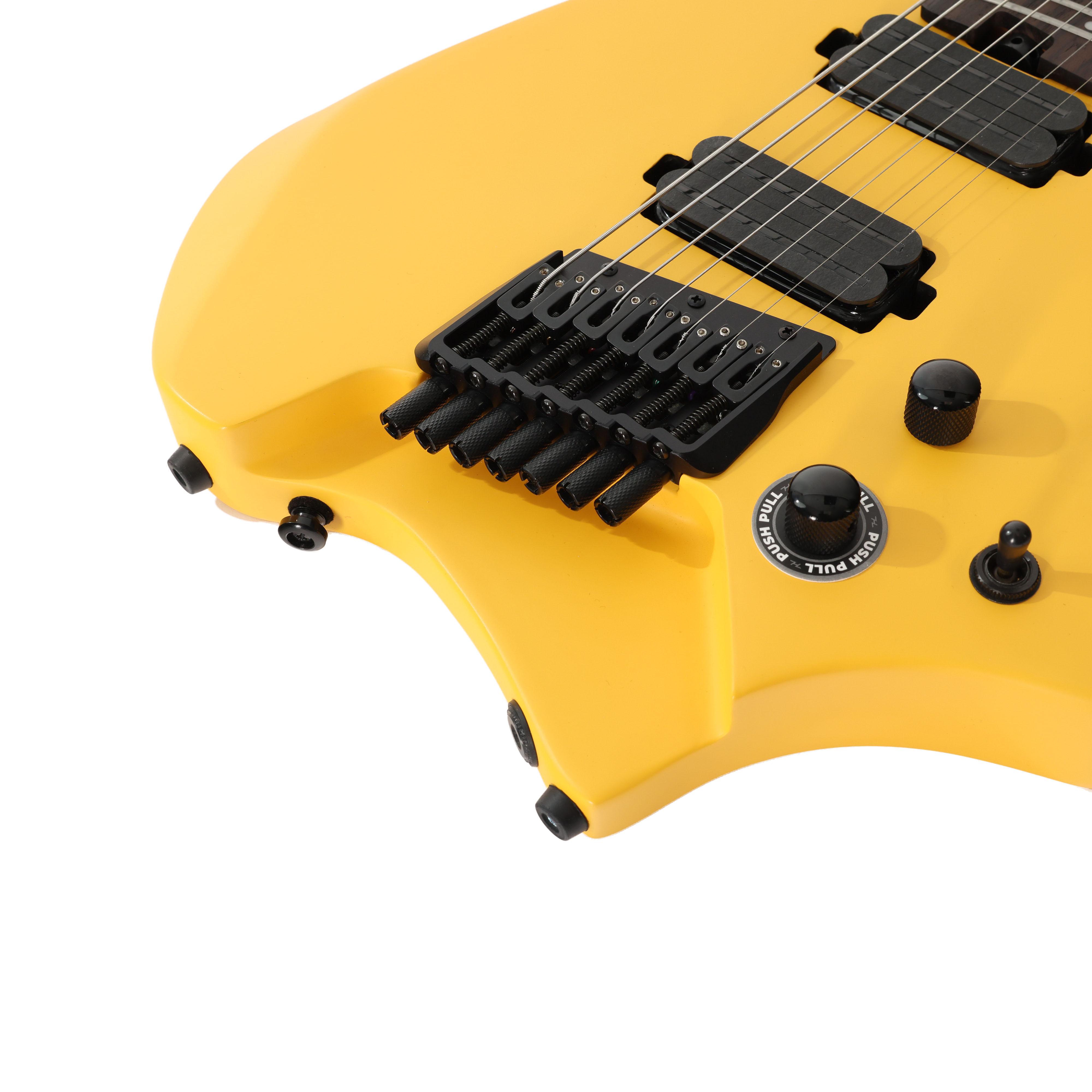 HILS NEXT HZ7 Multi-Scale 7-String Headless Electric Guitar in Satin Honey Yellow - HZ7HY-Photo-Bridge.jpg