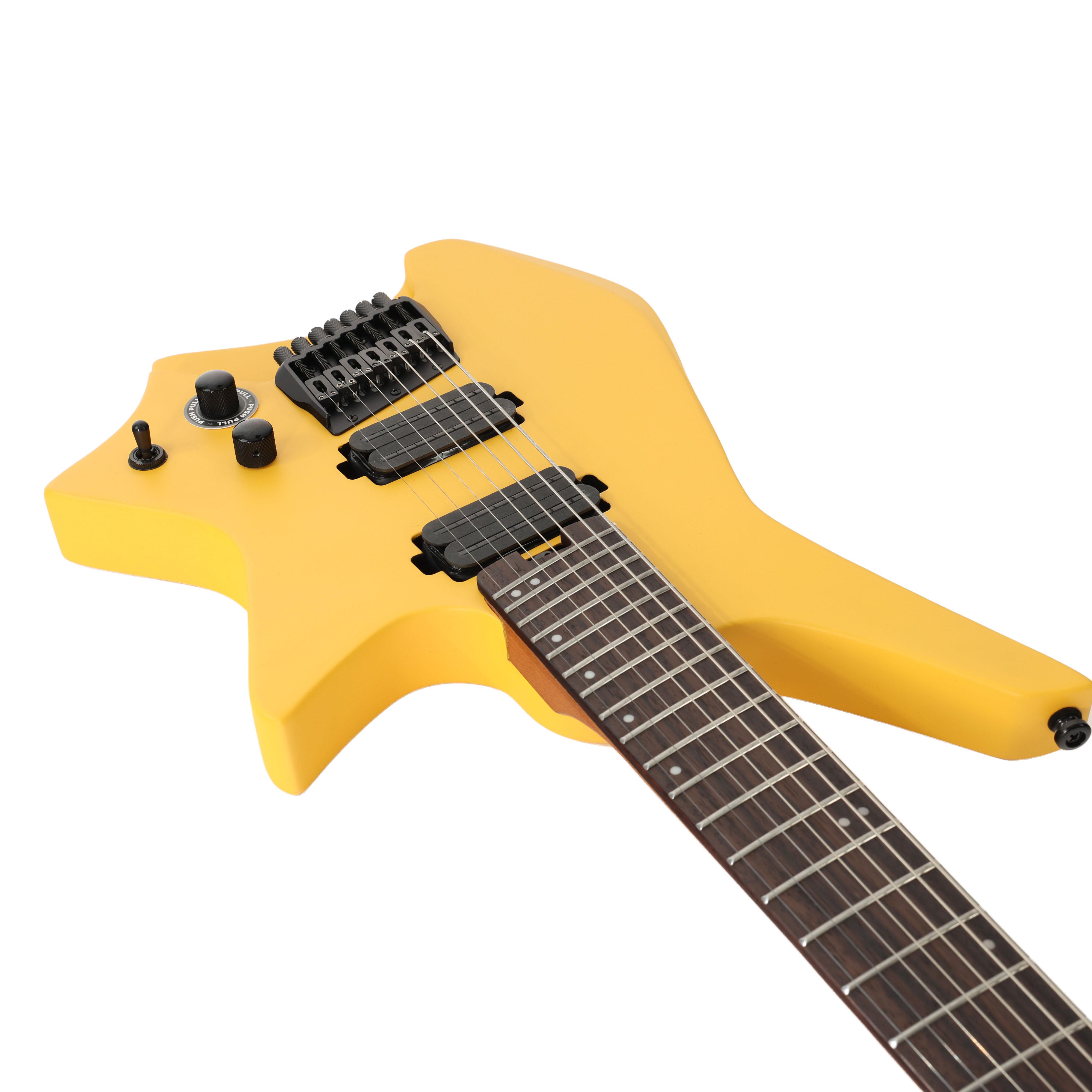 HILS NEXT HZ7 Multi-Scale 7-String Headless Electric Guitar in Satin Honey Yellow - HZ7HY-Photo-Angle-2.jpg