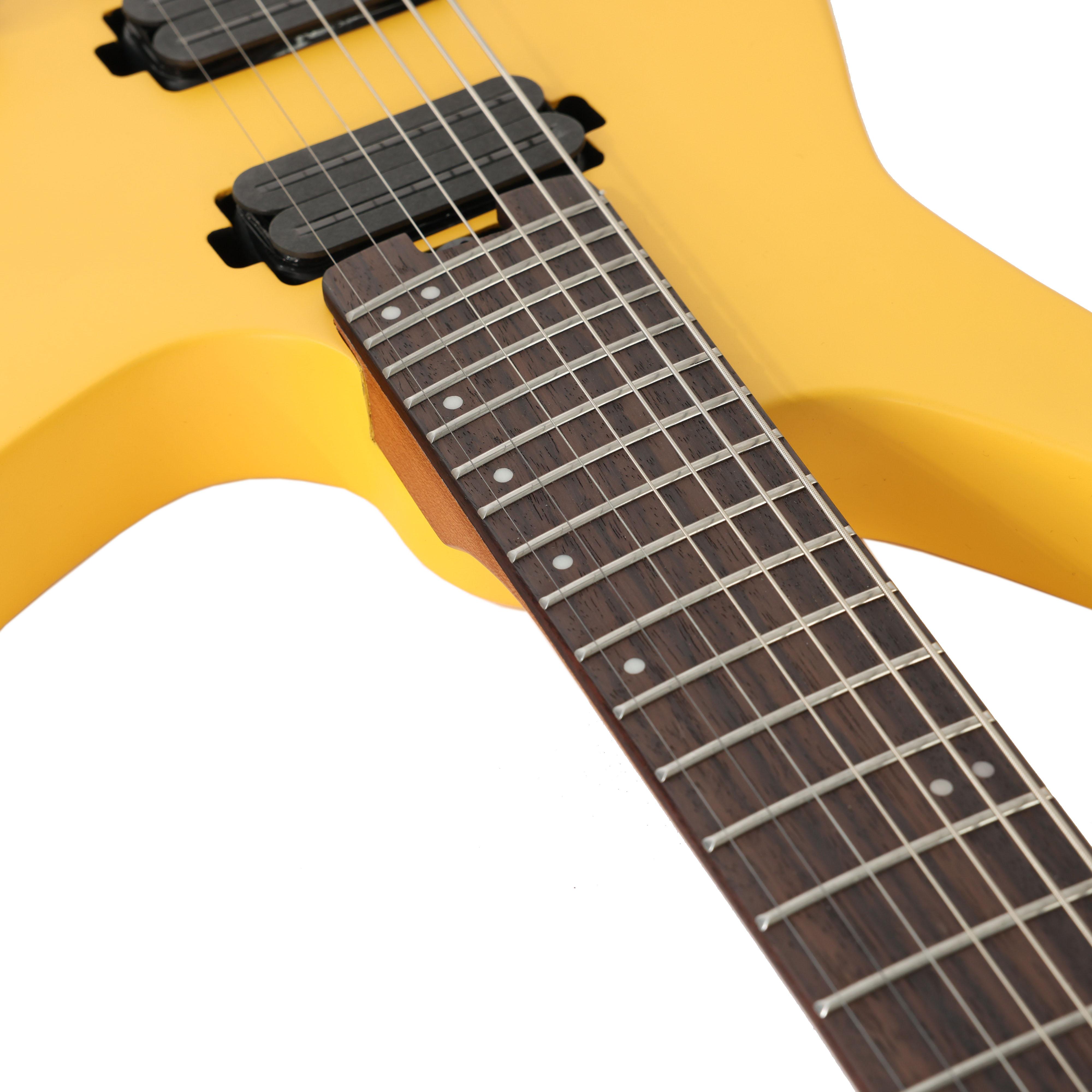 HILS NEXT HZ7 Multi-Scale 7-String Headless Electric Guitar in Satin Honey Yellow - HZ7HY-Photo-Neck-Joint.jpg
