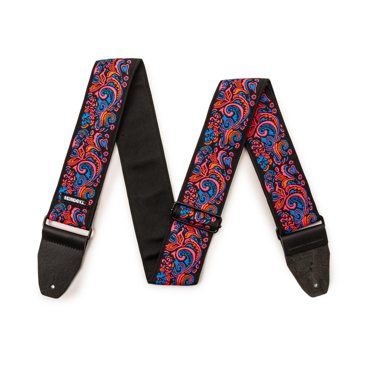 Jim Dunlop Jimi Hendrix Blacklight Love Drops Pink Guitar Strap - JH28.TOPP__95868.jpg