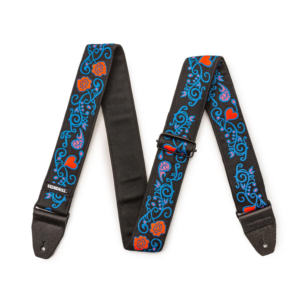 Jim Dunlop Jimi Hendrix Blacklight Monterey Blue Guitar Strap - JH24.TOPP__19062.jpg