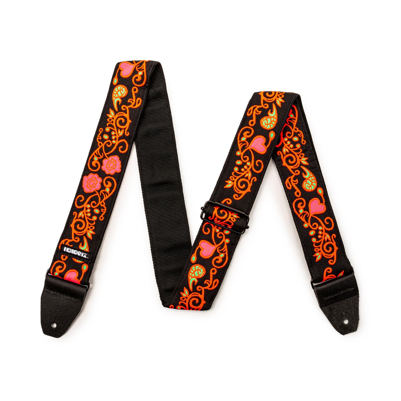Jim Dunlop Jimi Hendrix Blacklight Monterey Orange Guitar Strap - JH23.TOPP__28358.jpg