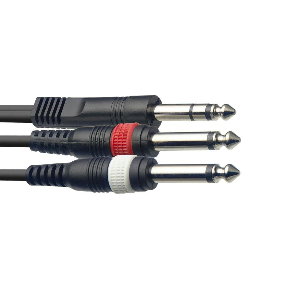 Stagg 6M Insert Lead - Stereo 1/4" Jack to 2 x Mono 1/4" Jack - 498060-6m-jack.jpg