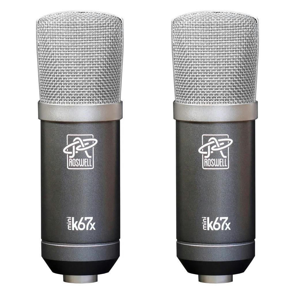 Roswell Pro Audio Mini K67x Matched Pair Condenser Microphones - ROS-MINIK67XMP-Rosswell_Matched_K67XMP_Front.jpg