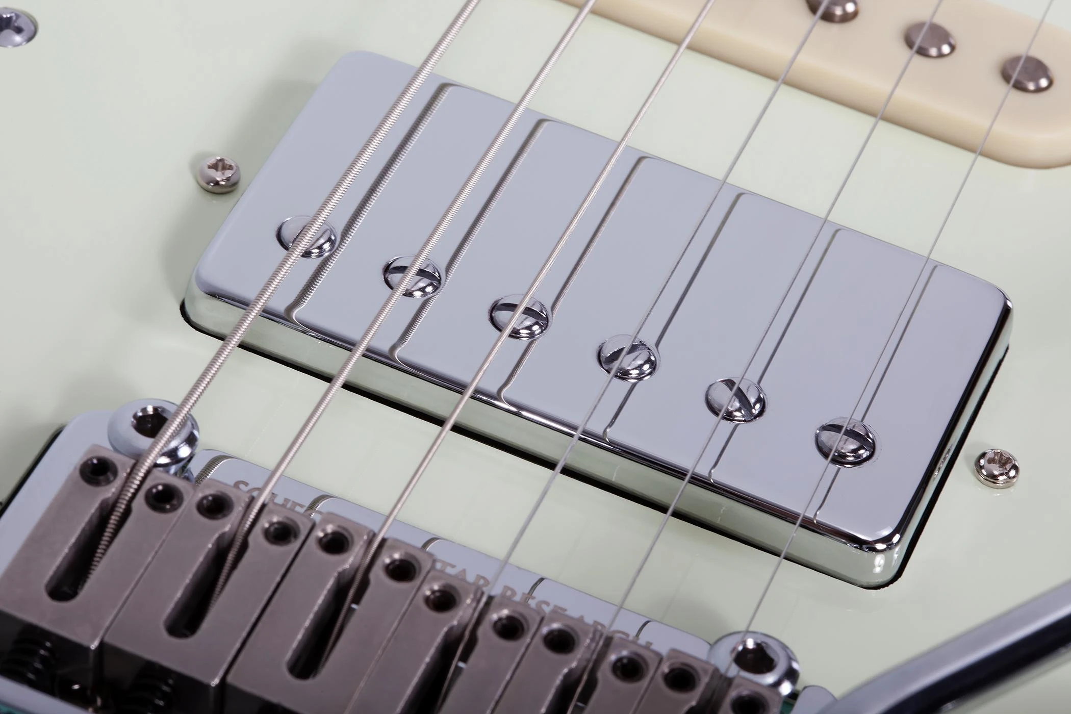 Schecter Nick Johnston Traditional 10th Anniversary HSS Atomic Green - Nick Johnston Traditional HSS 10th Anniversary Atomic Green 1154 HUM CLOSE.jpg
