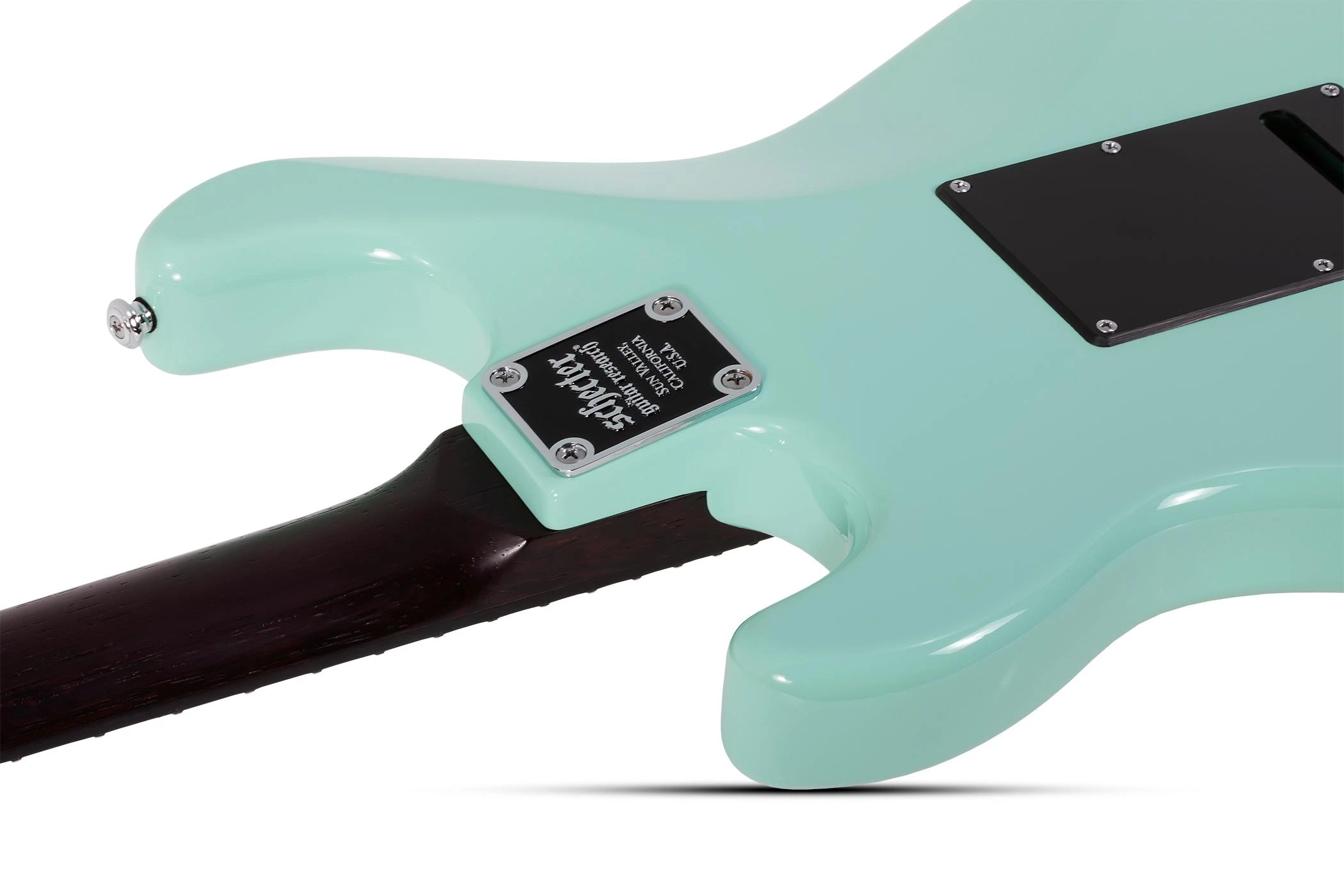 Schecter Nick Johnston Traditional 10th Anniversary HSS Atomic Green - Nick Johnston Traditional HSS 10th Anniversary Atomic Green 1154 NECK JOINT BACK.jpg