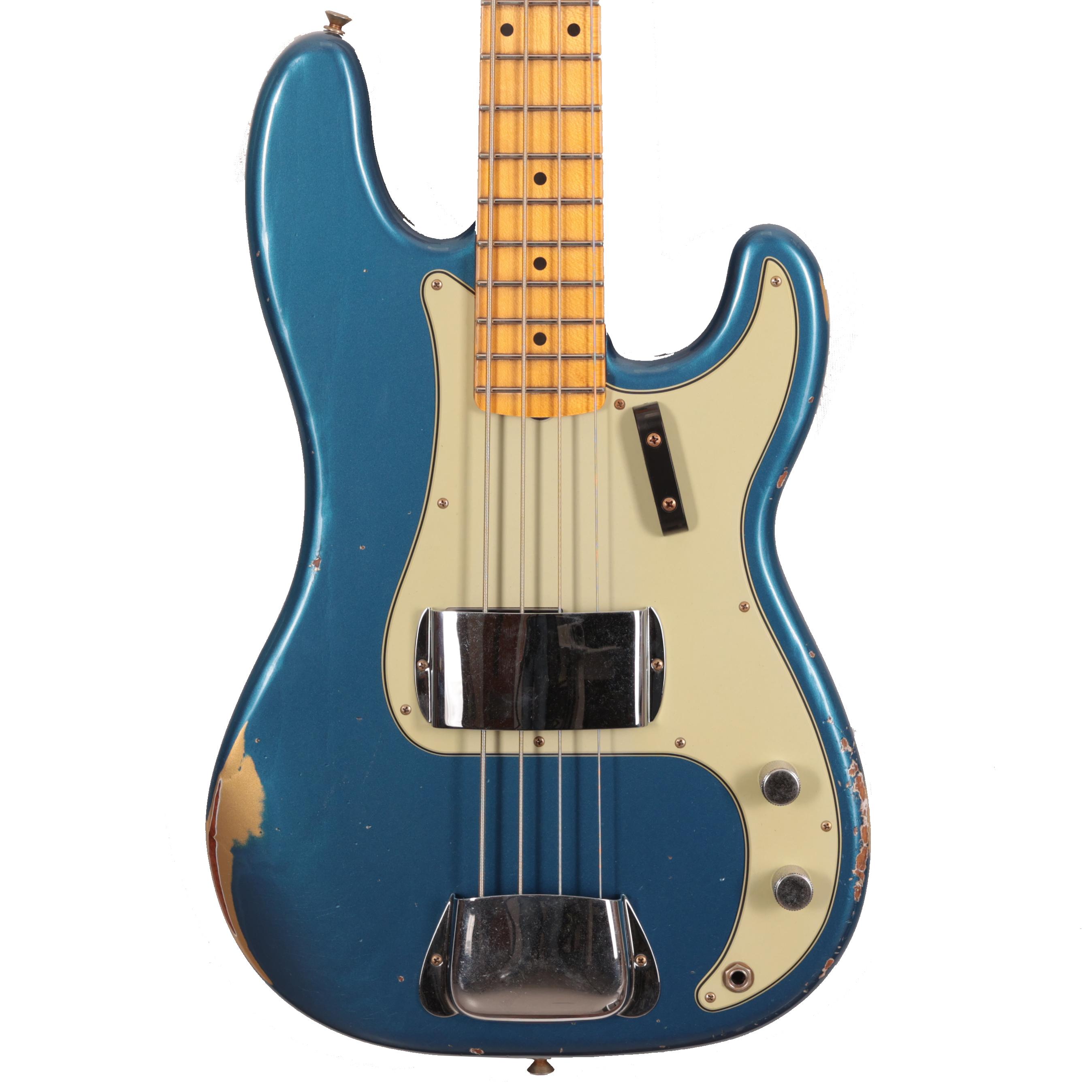 Fender Custom Shop '59 P-Bass Guitar in Faded Baltic Blue Roasted Ash Relic - R143704 (2).jpg