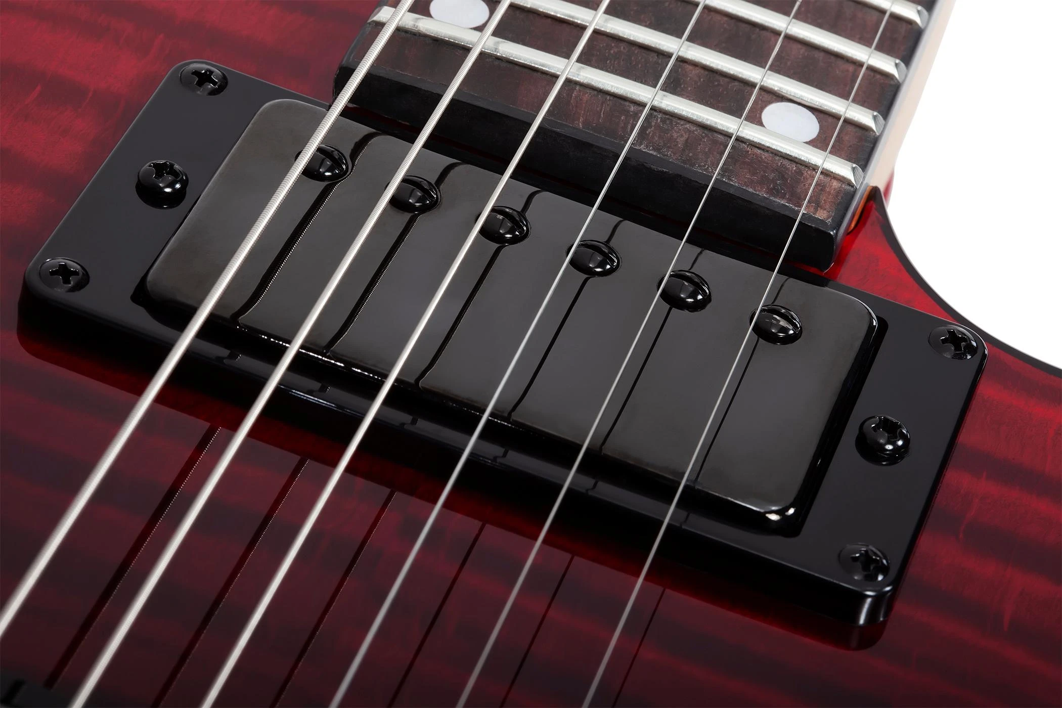 Schecter C-1 Standard Electric Guitar in Bloodburst - C-1 Standard Blood Burst 3949 PICKUP CLOSE.jpg