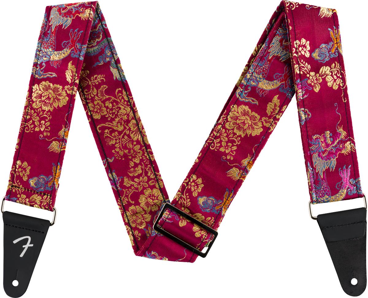 Fender Satin Dragon Strap in Wine - 0990638053_fen_acc_frt_1_nr.jpg