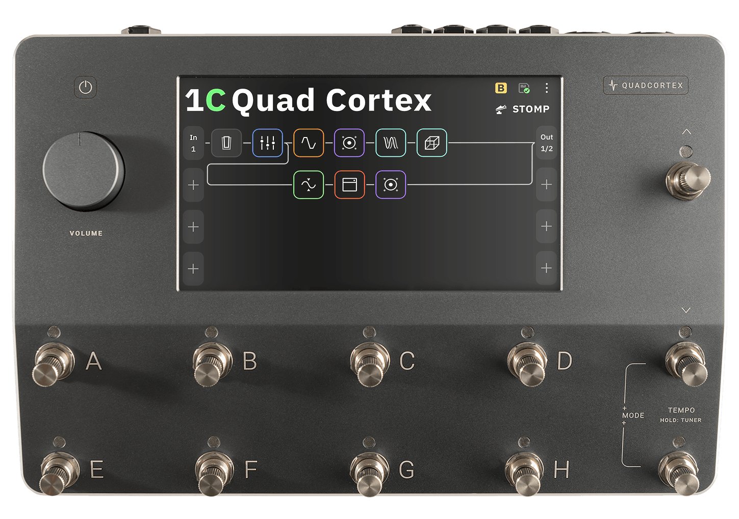 B Stock : Neural DSP Quad Cortex QC Digital Effects Processor and Amp Modeller 108 - 412636-Quad Cortex - Retail Shots0273 - Top Down@WEB (1).jpg