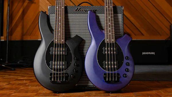 Sterling by Music Man Bongo 5 Bass Guitar in Firemist Purple Satin - bongo-aesthetics_600x_compressed.jpg