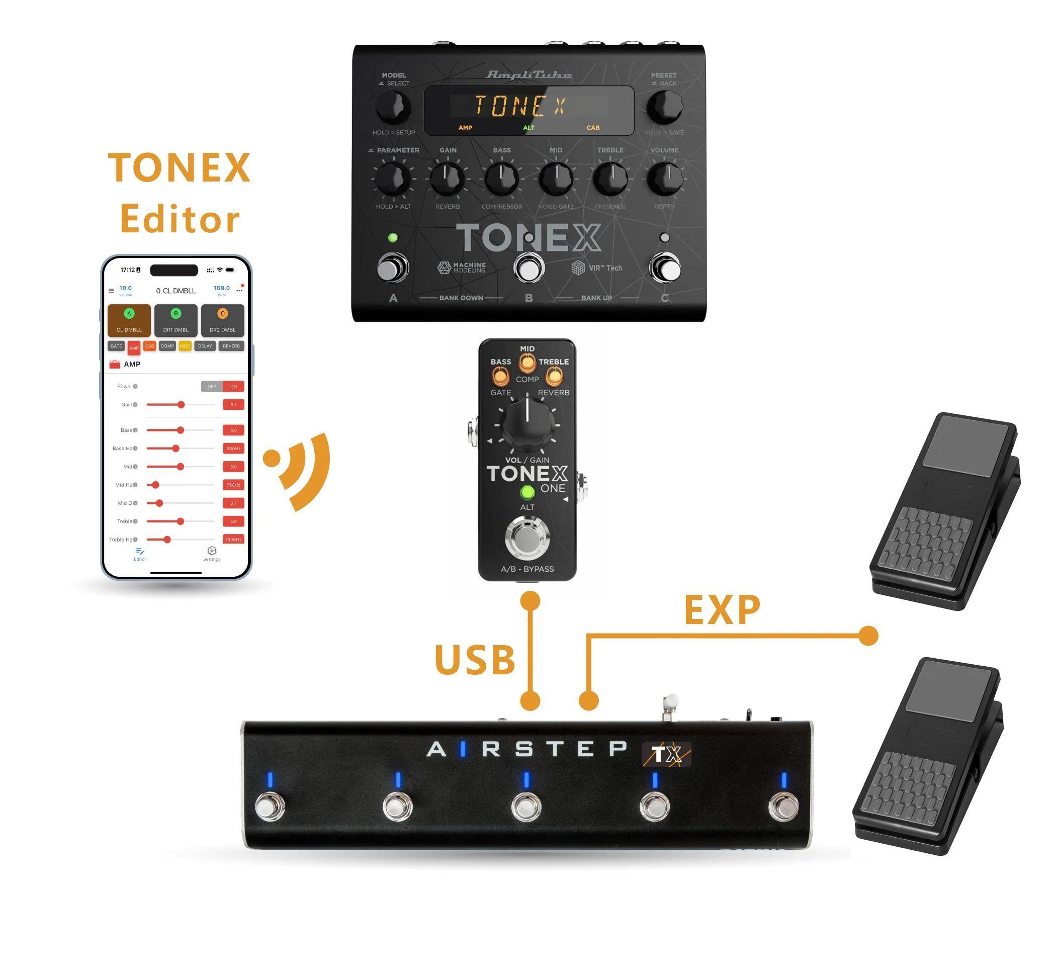 XSONIC AIRSTEP TX Edition Smart Controller Footswitch For Tonex