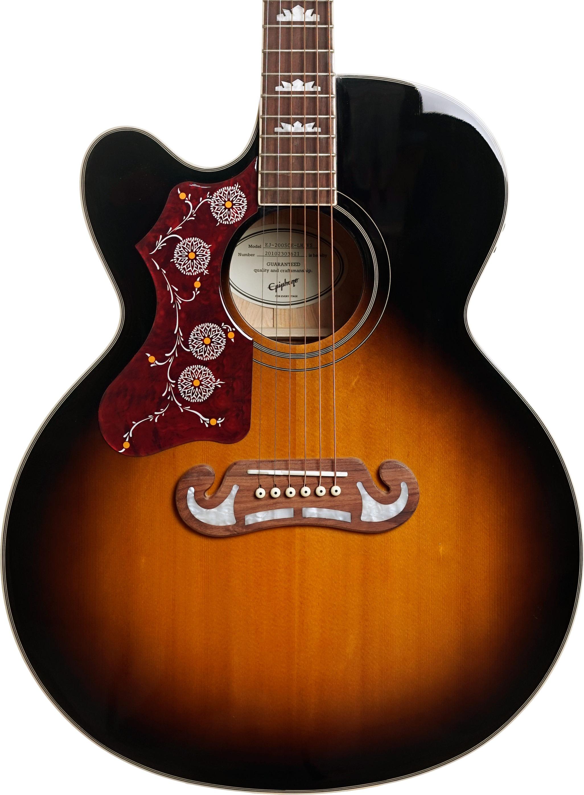 Epiphone Studio EJ-200SCE Electric Guitar In Vintage Sunburst, Left Handed - 201130364574025f-hero.jpg