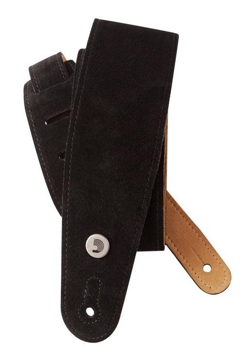 D'Addario Suede Guitar Strap in Black - da_25ss00_main_transparent_compressed.jpg